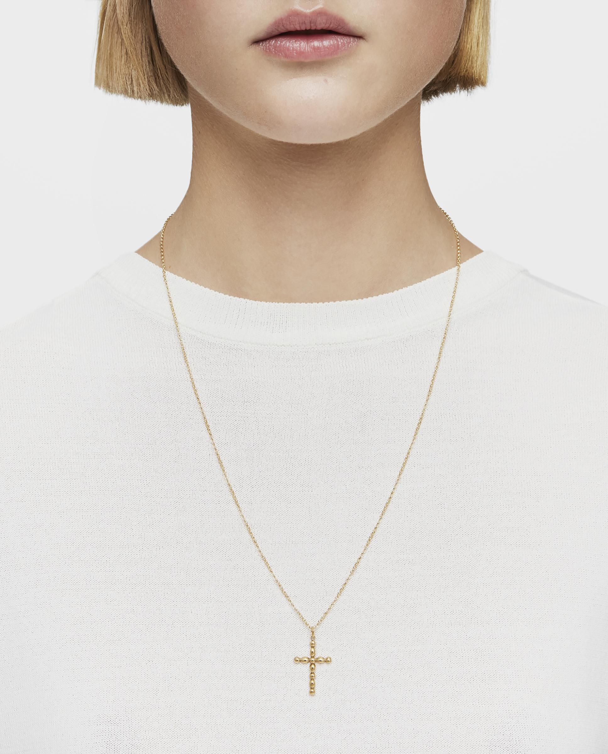Pingente Basics Grande com Cruz de Ouro Ouro-6