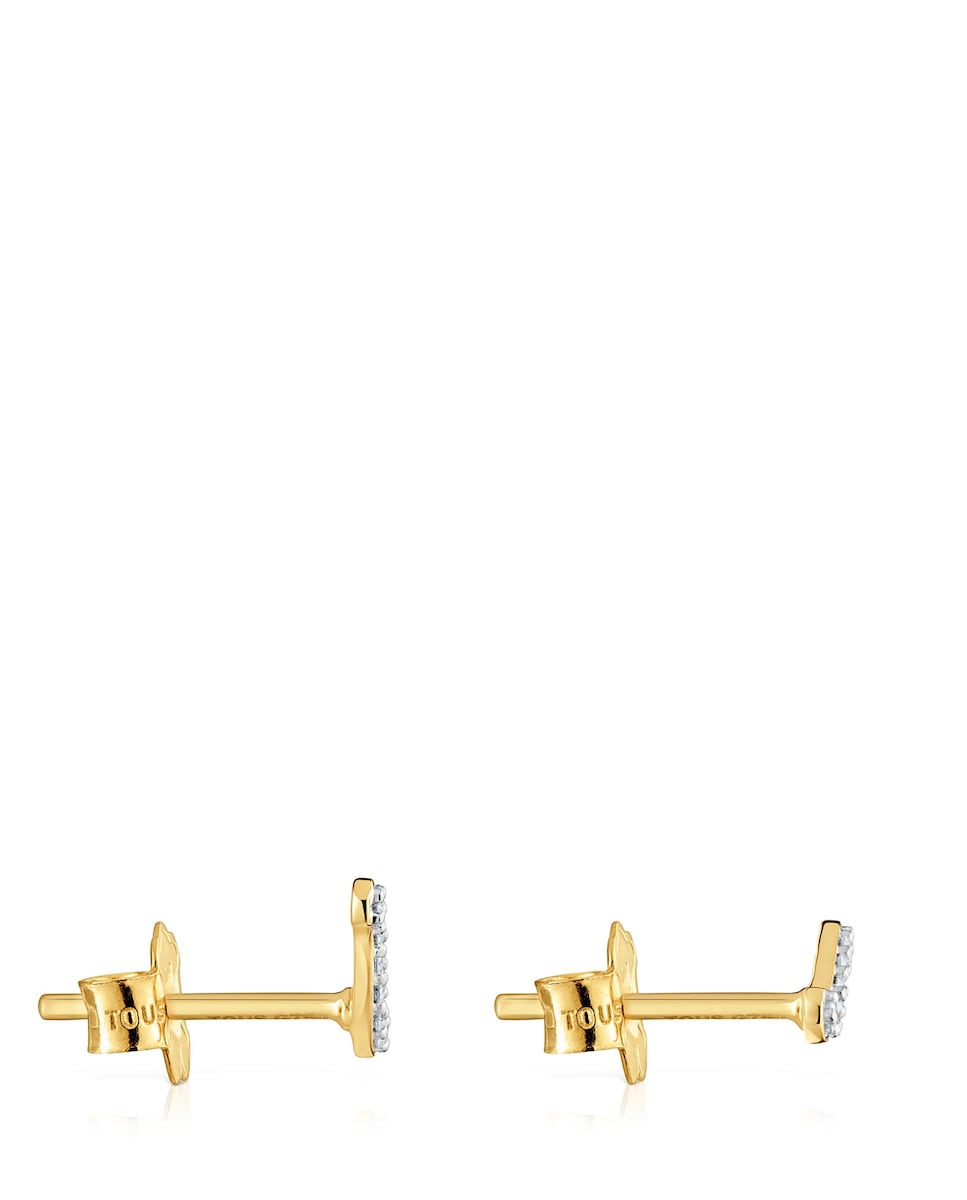 Pendientes Les Classiques tira de oro y diamantes Blanco-2