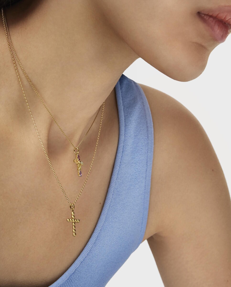 Colgante Basics cruz de oro con gemas · Tous · El Corte Inglés