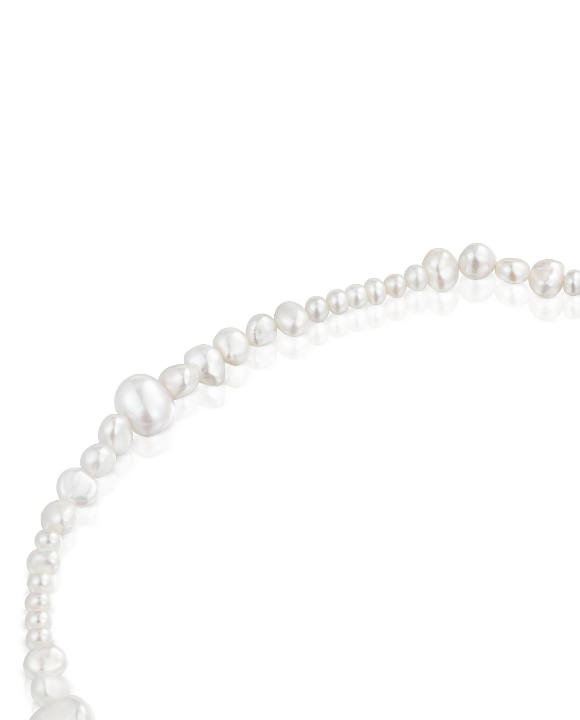 Colar Hold Oval com Pérolas e Argola de Prata Branco-3