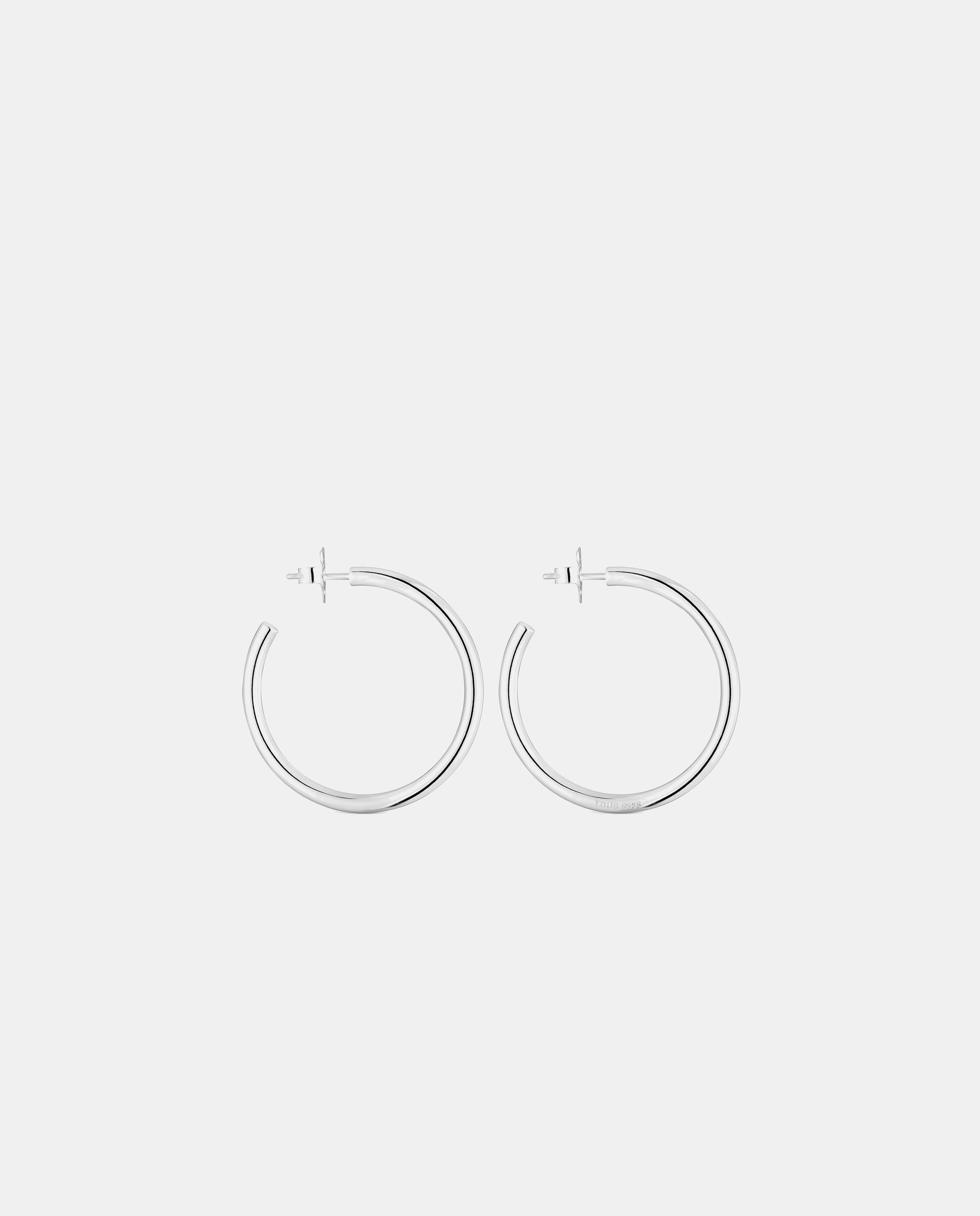 Pendientes de aro basics largos de plata - Tous - Plateado Plateado-2