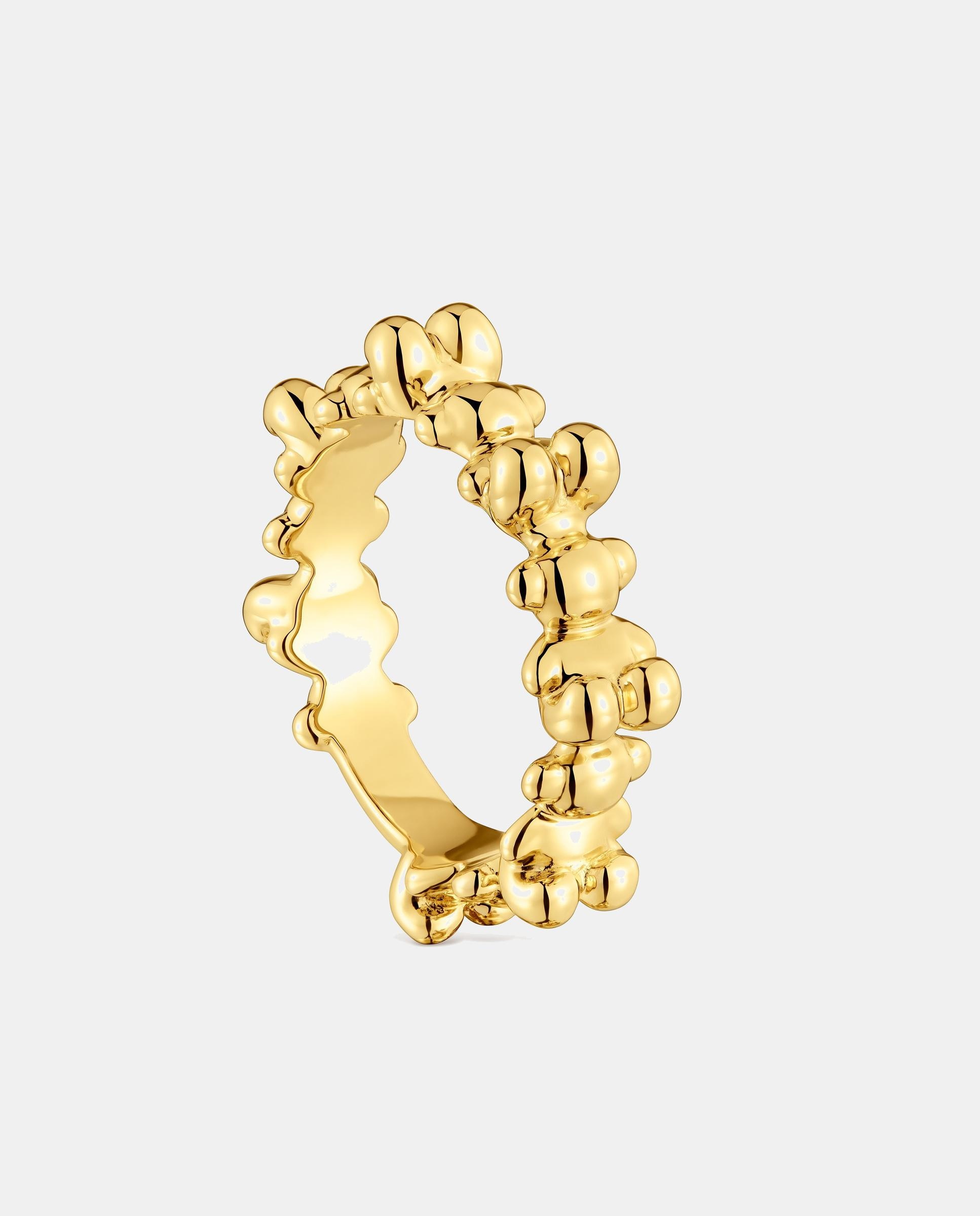 Imagen 0 de Anillo Bold Bear mediano bañado de oro 18 kt sobre plata con oso Dorado
