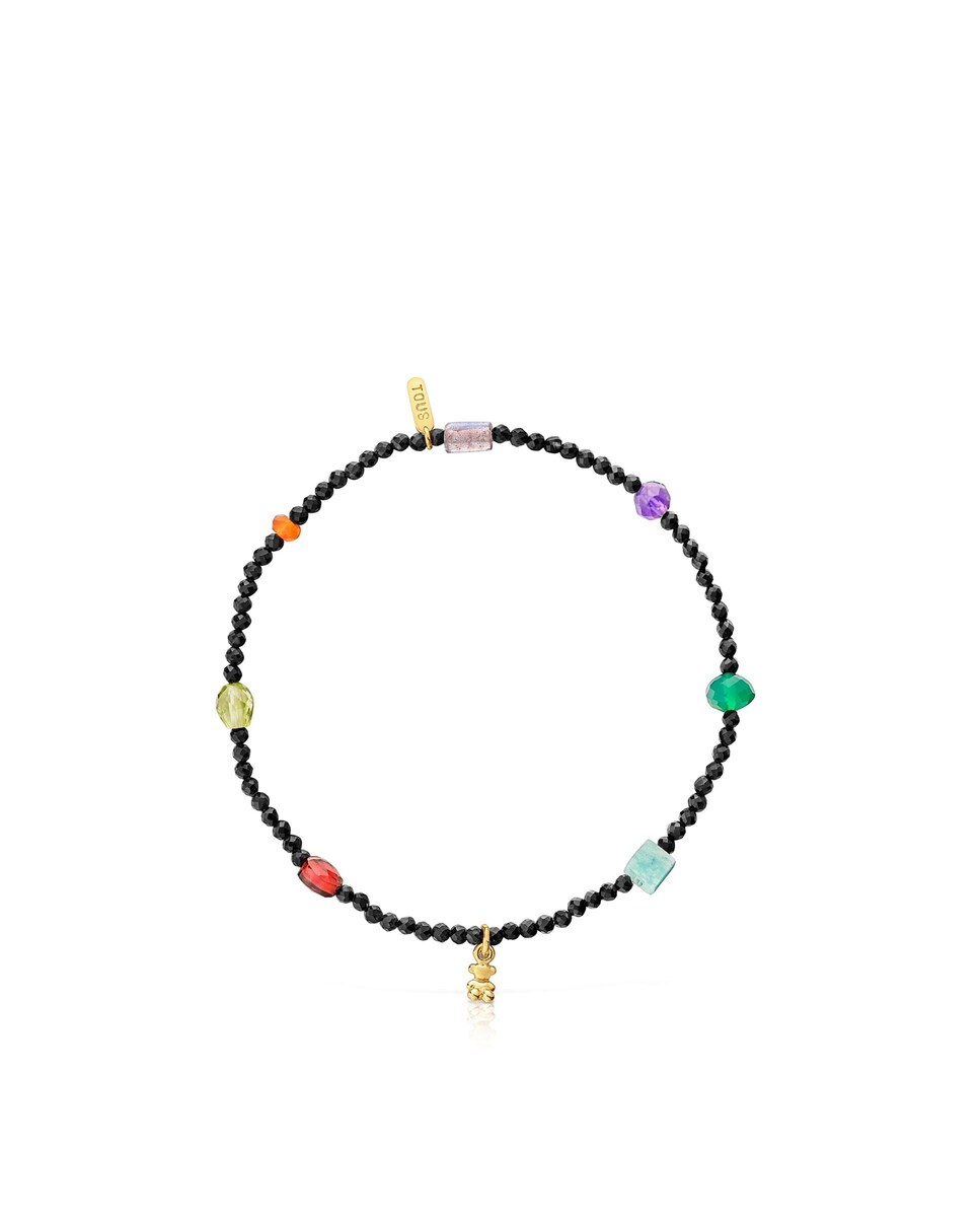 Oro Pulsera Tous Piedras Colores Pulsera De Plata Vermeil Y Gemas