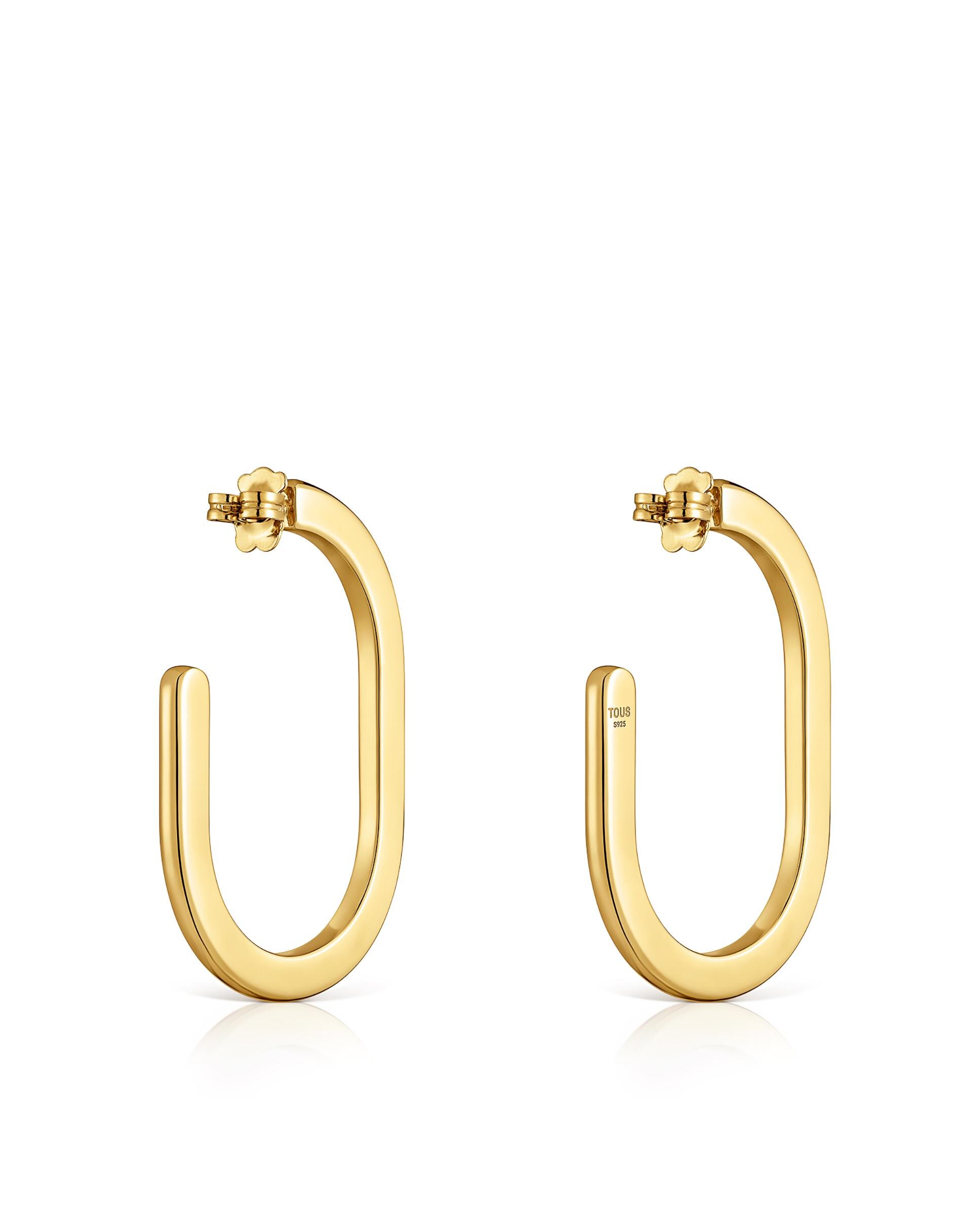 Brincos Line de Aro Compridos Banhados em Ouro 18 kt sobre Prata Ouro-2