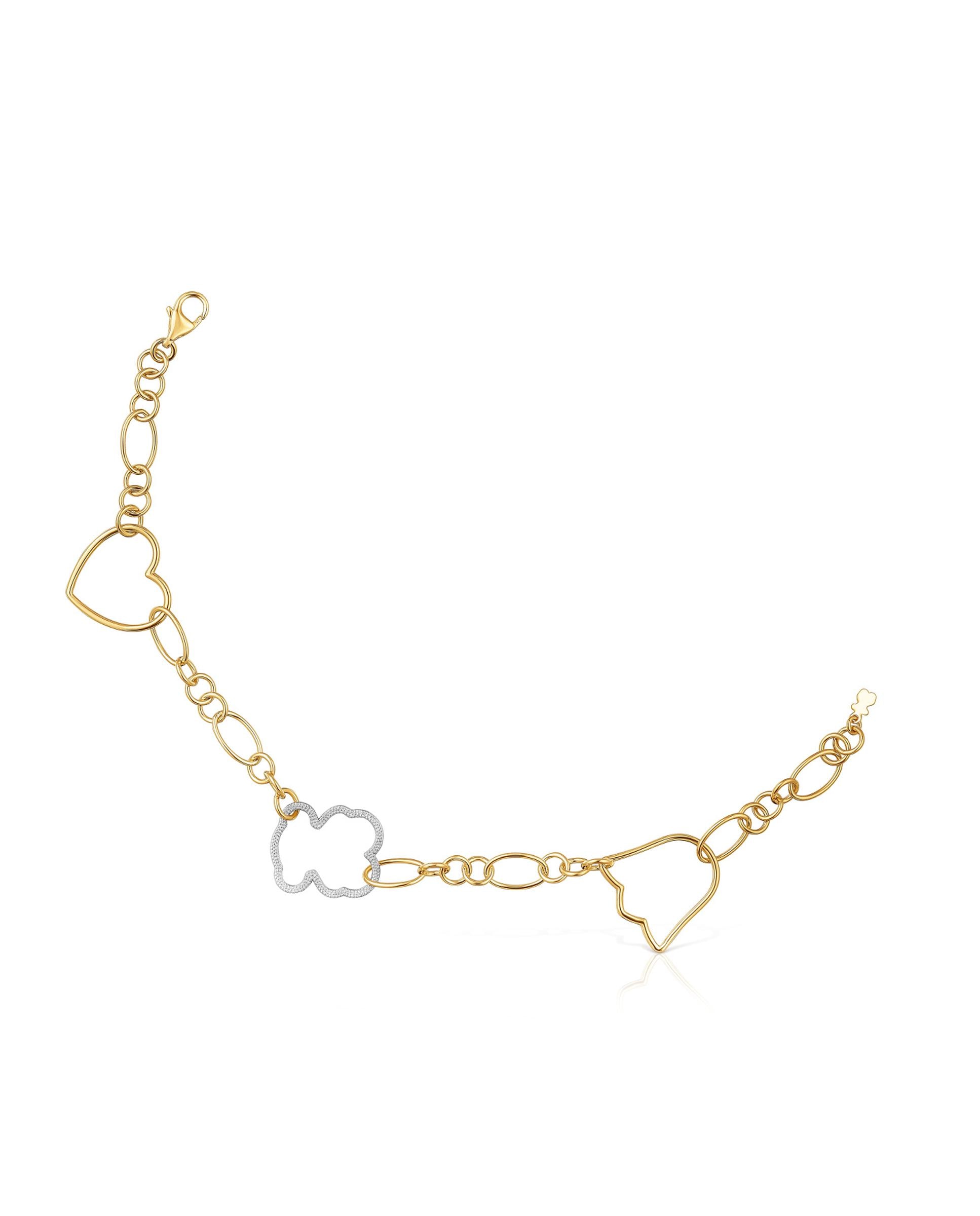 Pulseira de Corrente New Silueta Bicolor Multicolor-1