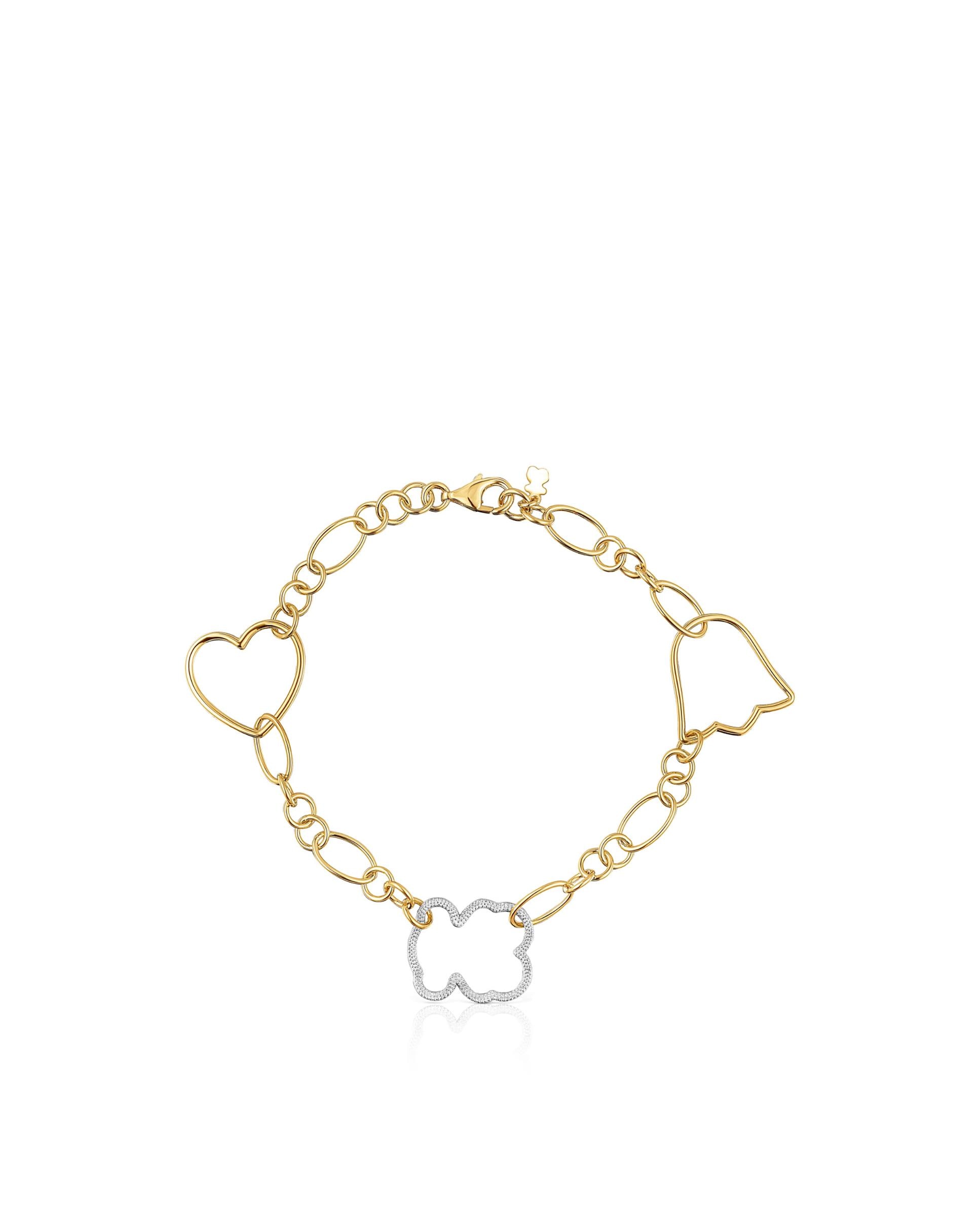 Pulseira de Corrente New Silueta Bicolor Multicolor-2