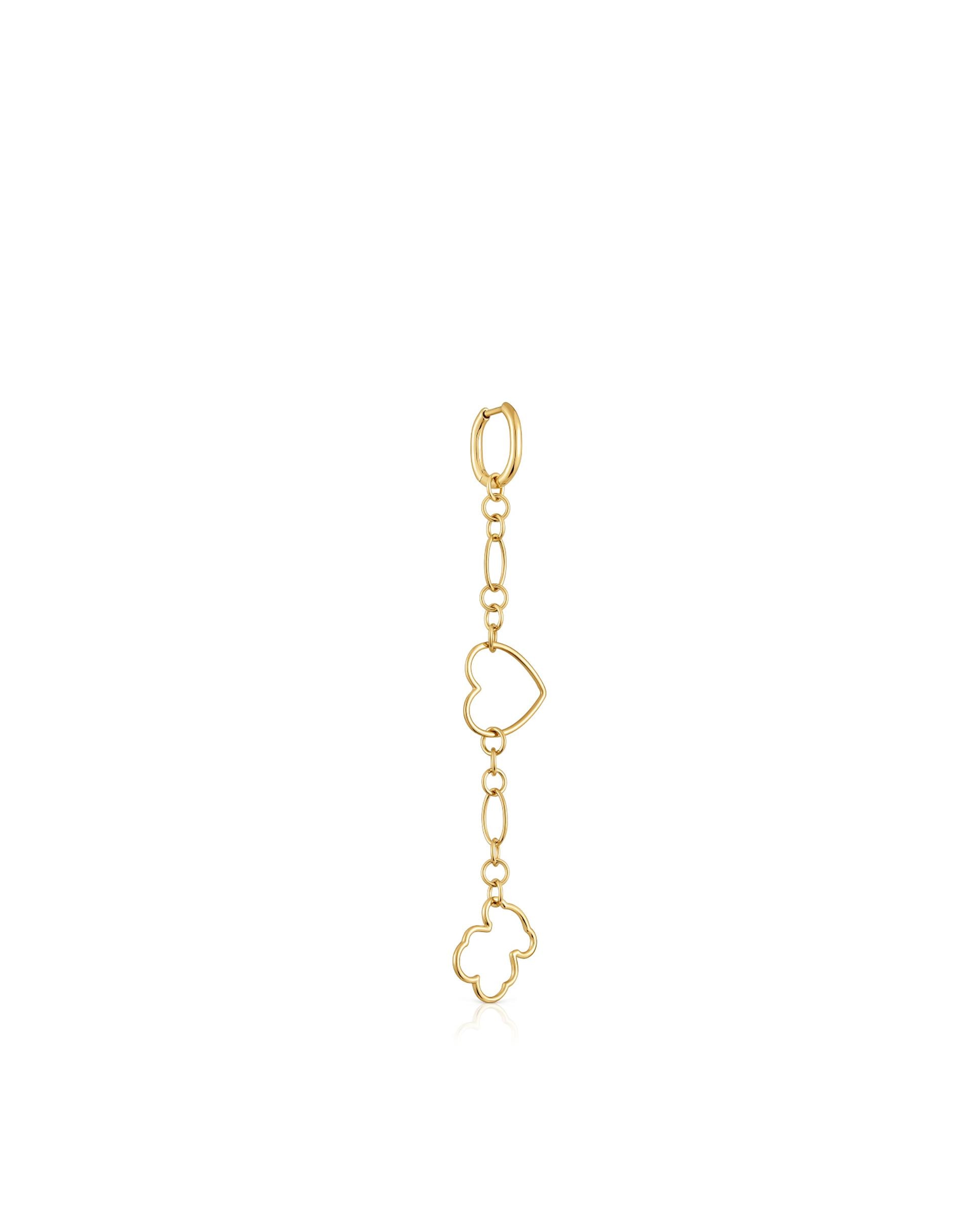 Piercing New Silueta Comprido Banhado a Ouro 18 Kt Sobre Prata Dourado-2