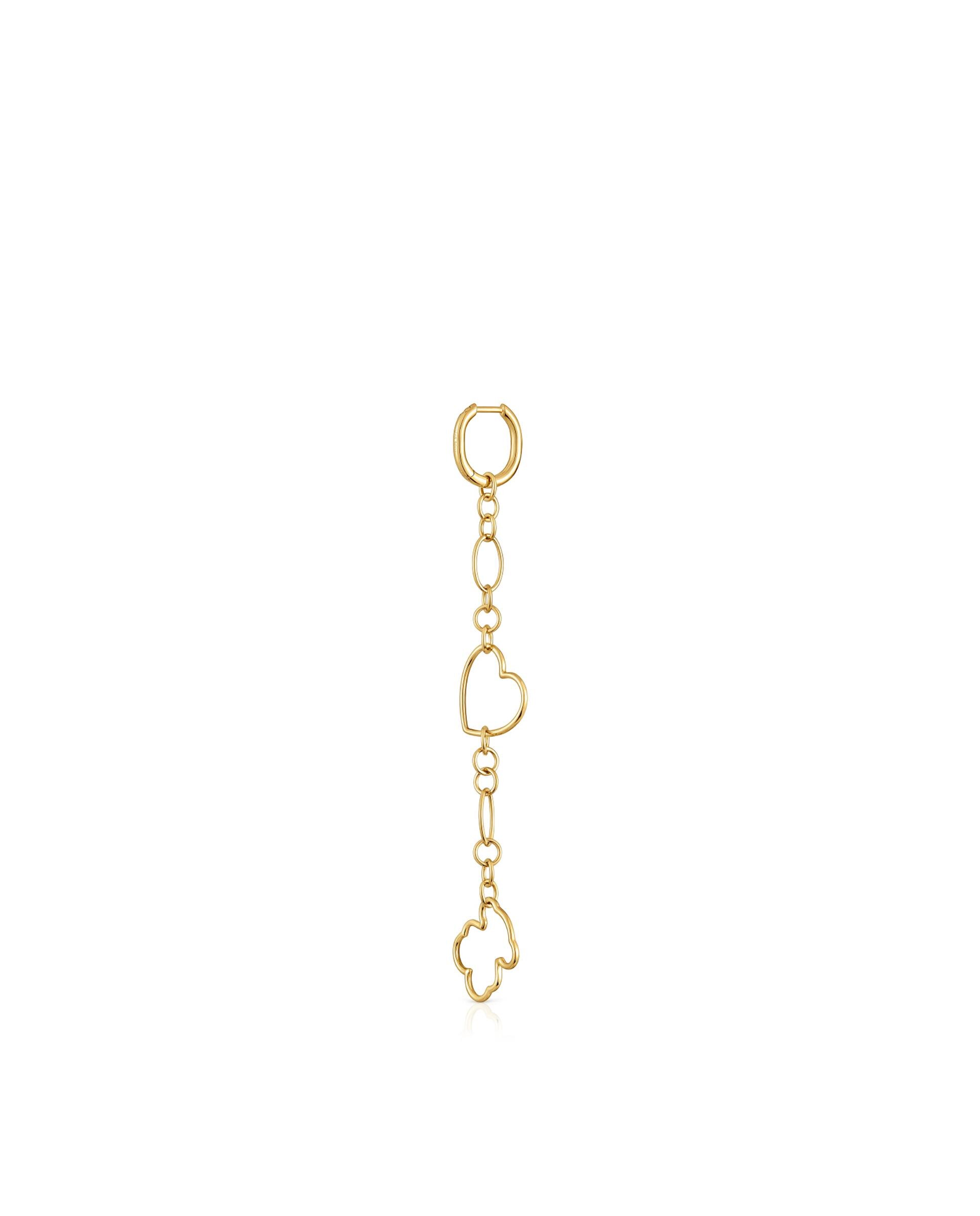 Piercing New Silueta Comprido Banhado a Ouro 18 Kt Sobre Prata Dourado-3