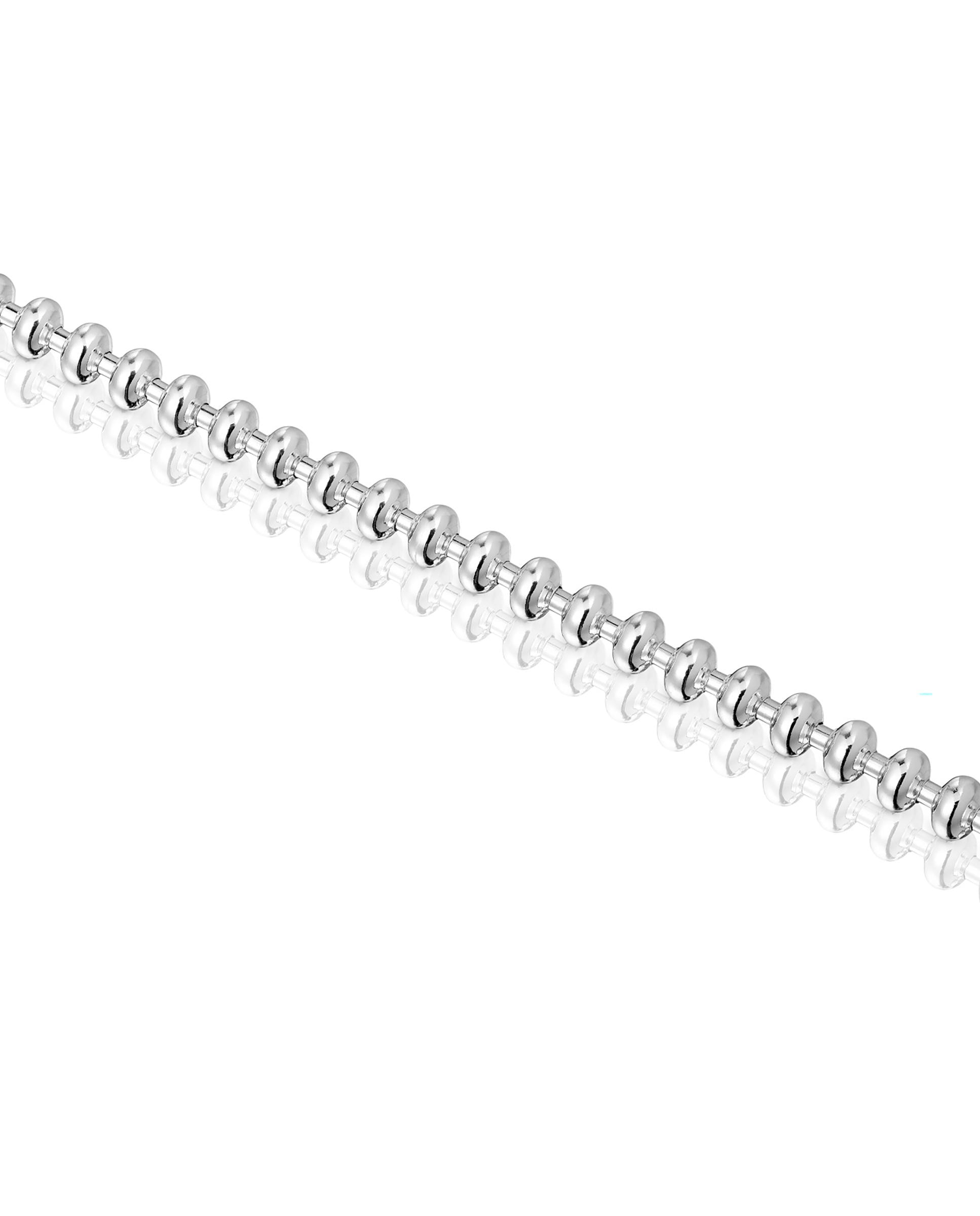 Pulseira de Corrente Hold Oval de Prata com Bolas Prateado-3