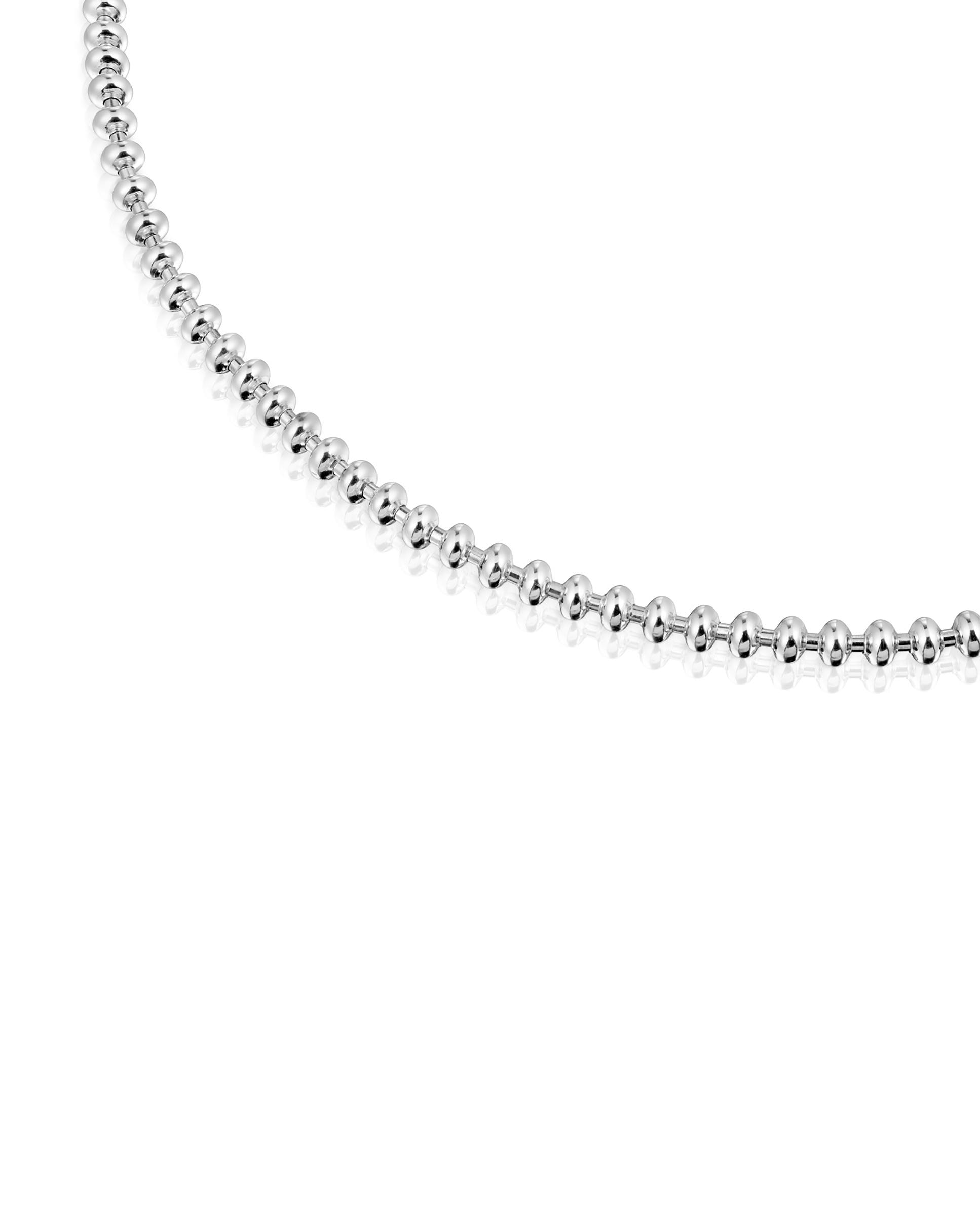 Colar Hold Oval Curto de Prata com Bolas Prateado-3