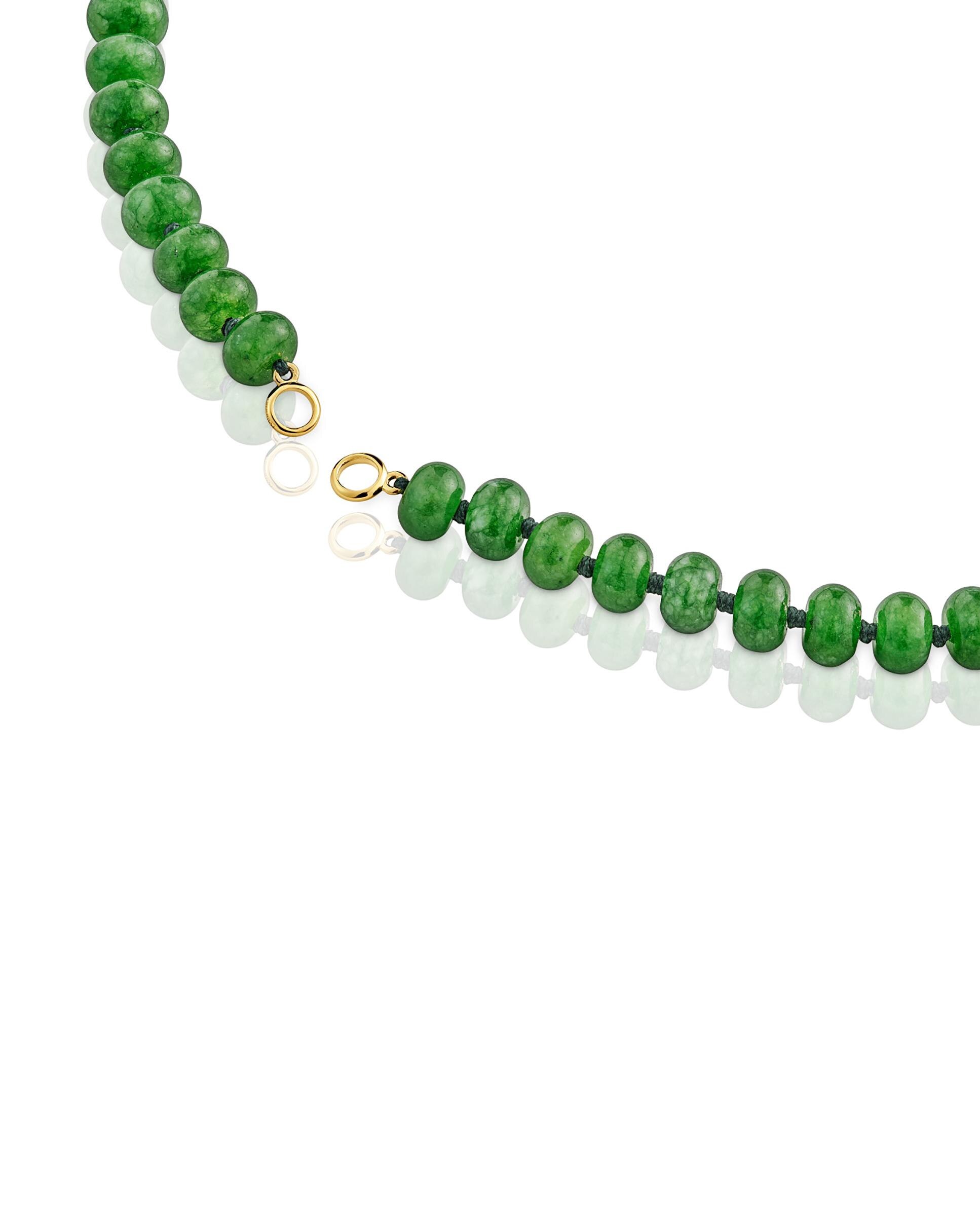 Colar Hold Oval Banhada a Ouro 18 Kt Sobre Prata e Quartzite em Verde Verde-2