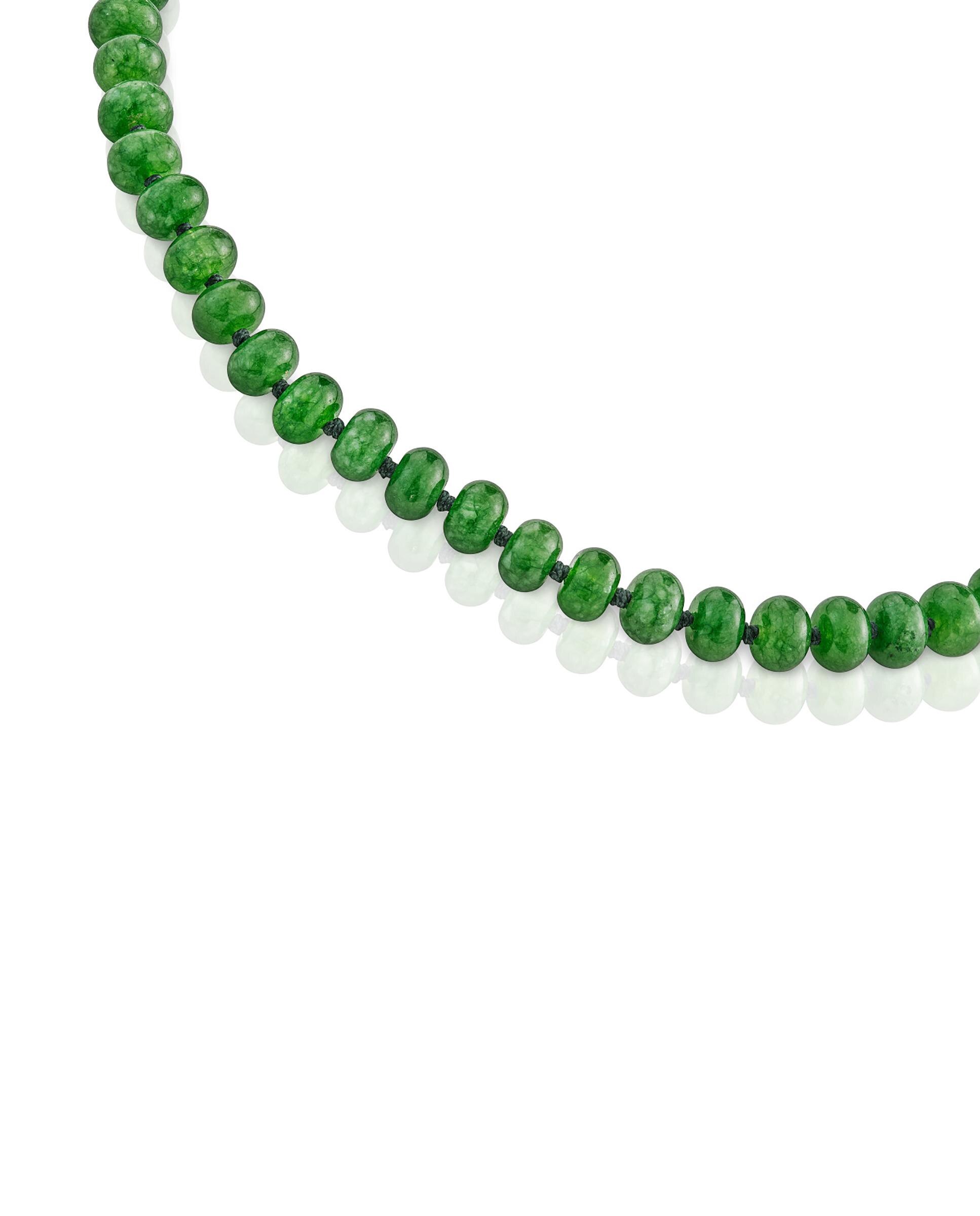 Colar Hold Oval Banhada a Ouro 18 Kt Sobre Prata e Quartzite em Verde Verde-3