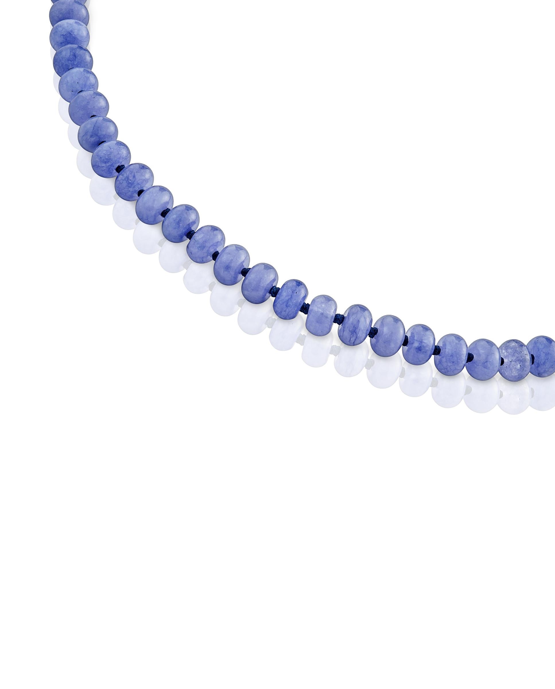 Colar Hold Oval Banhado a Ouro 18 Kt Sobre Prata e Quartzite Azul Azul-3