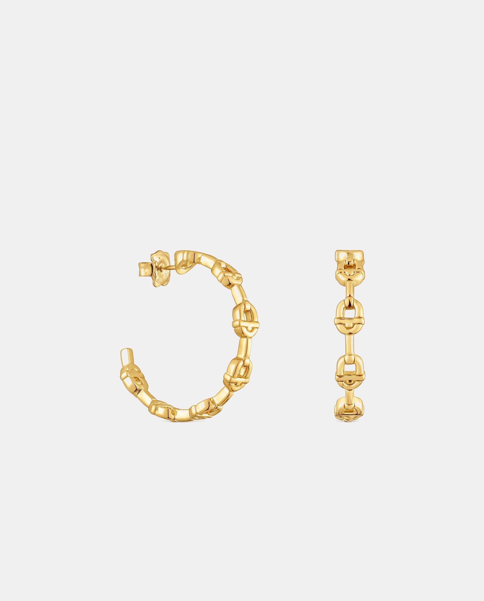 Pendientes de aro manifesto logo bañados en oro 18 kt sobre plata - Tous - Dorado Dorado-1