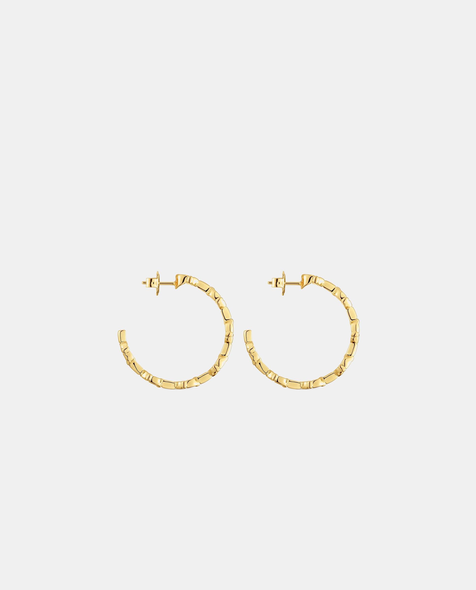 Pendientes de aro manifesto logo bañados en oro 18 kt sobre plata - Tous - Dorado Dorado-2