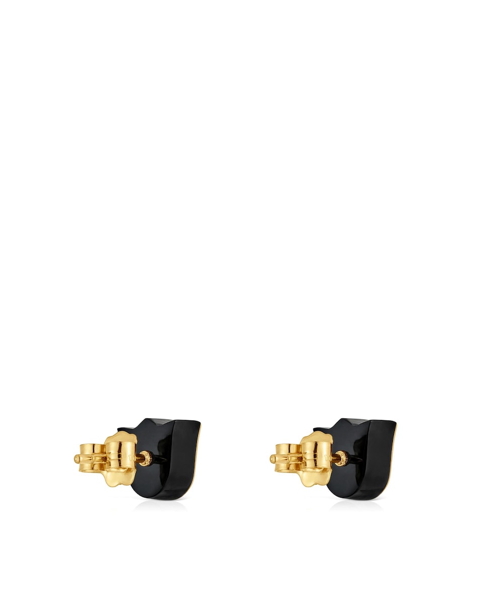 Pendientes Tous 1950 tulipa de oro y ónix Negro-2