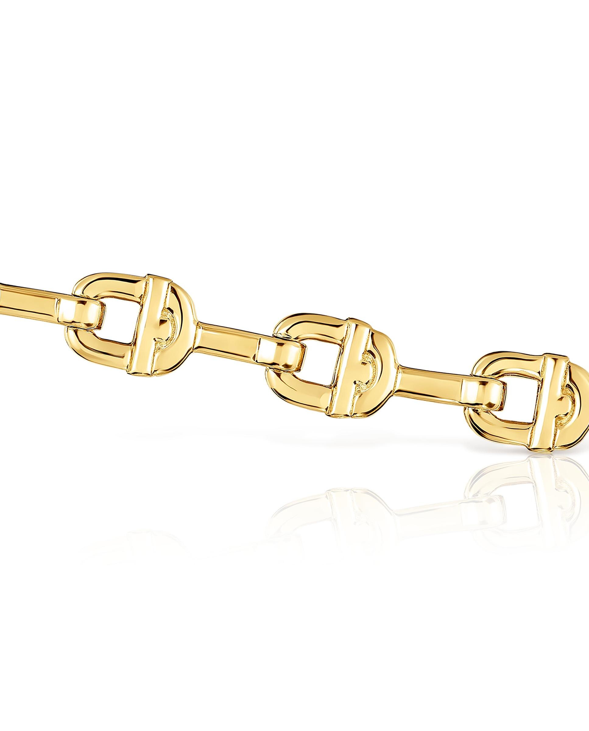Pulseira de Corrente Manifesto com Logo Banho em Ouro 18 Kt Sobre Prata Dourado-3