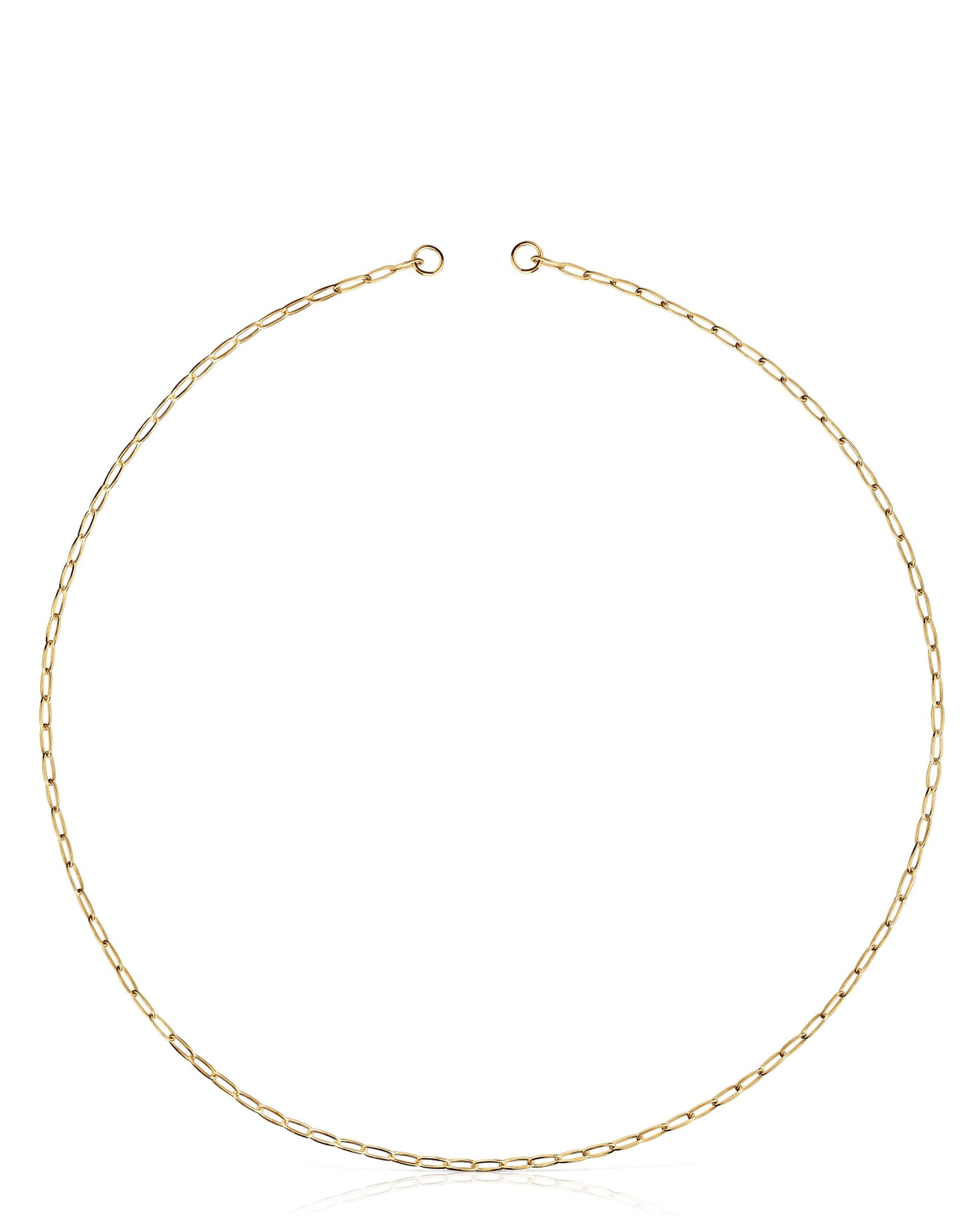 Colar Hold Oval Curto Banhado em Ouro 18 Kt Sobre Prata Dourado-1