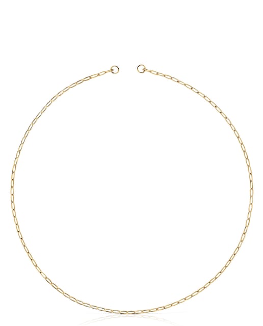 Imagen 0 de Collar Hold Oval cortobañado en oro 18 kt sobre plata