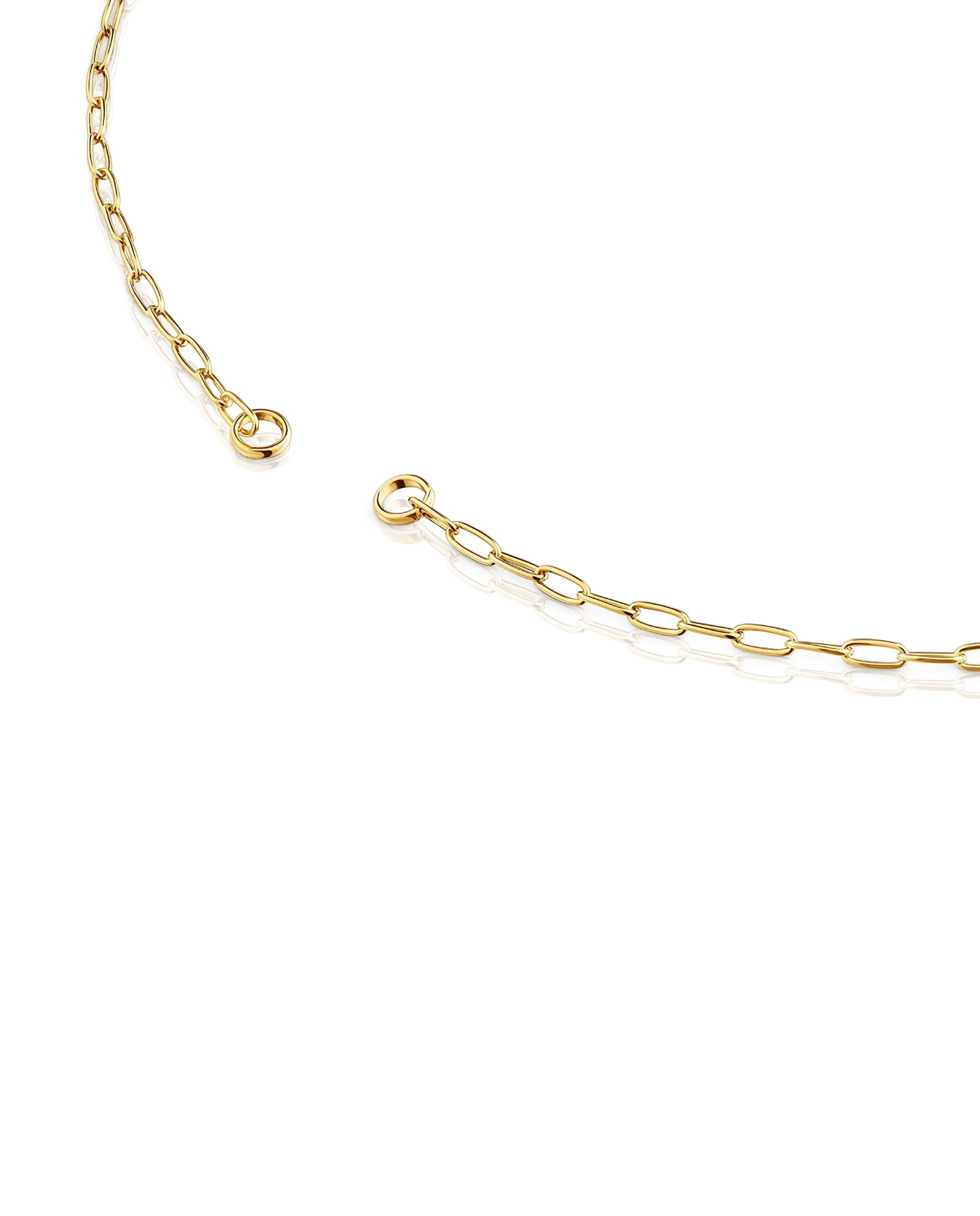 Colar Hold Oval Curto Banhado em Ouro 18 Kt Sobre Prata Dourado-2