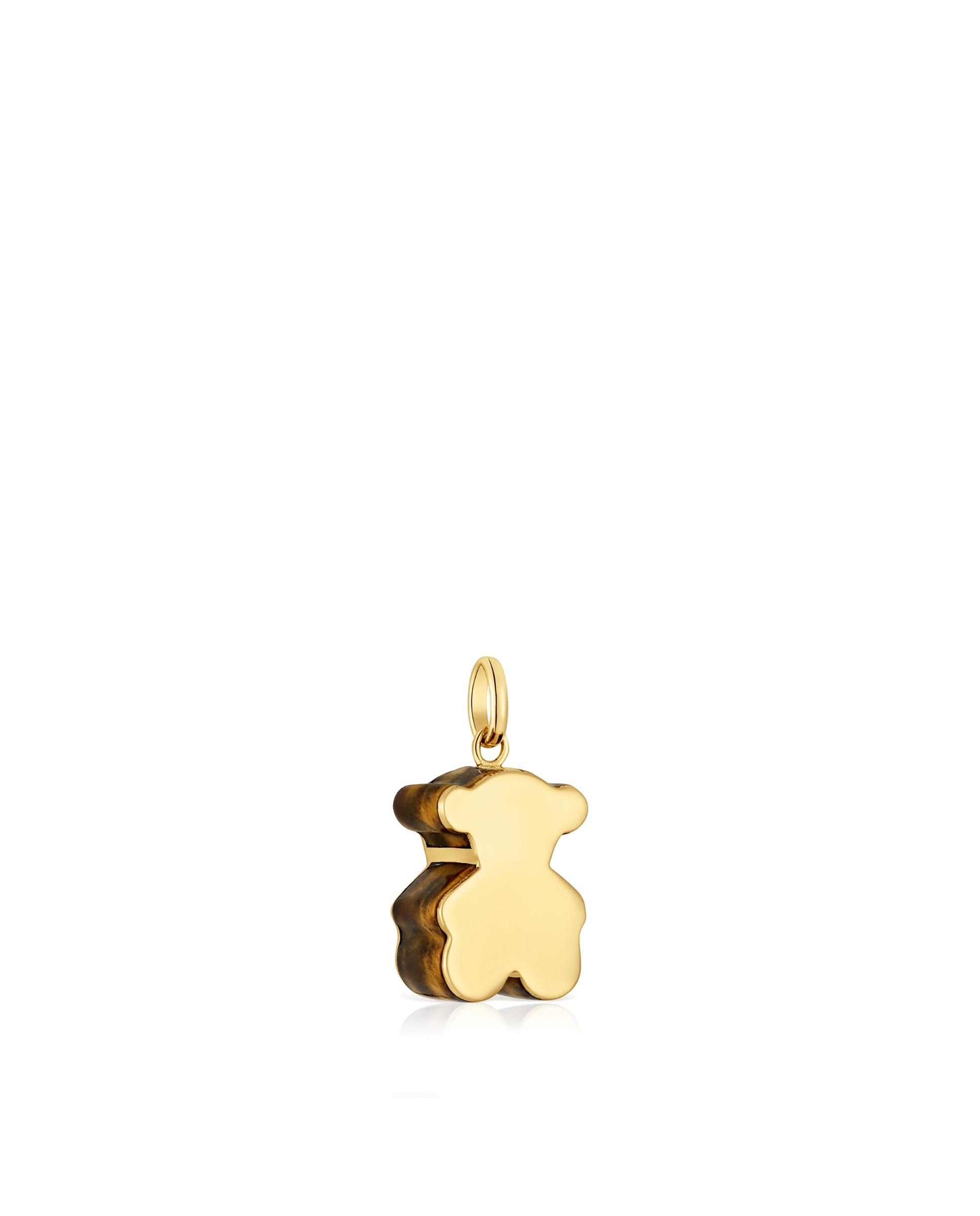 Pendente Tous 1950 Urso de Ouro e Olho de Tigre Castanho-1