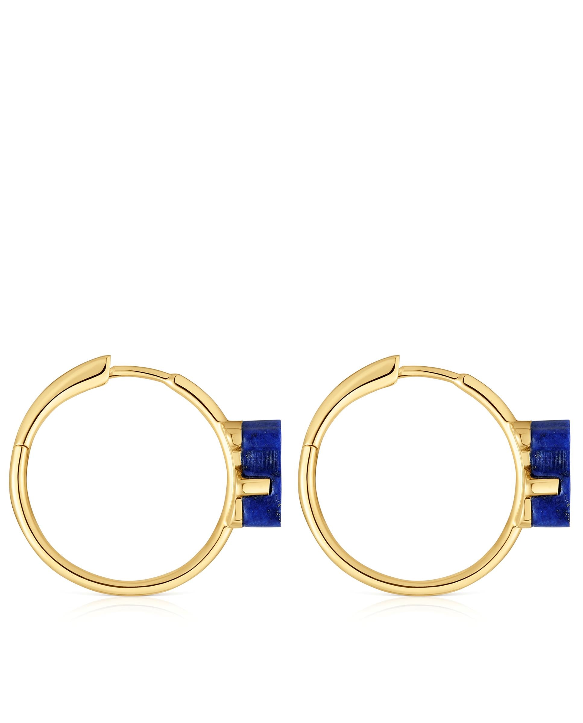Brincos de Aro Tous 1950 Urso de Ouro e Lápis-lazúli Azul-2