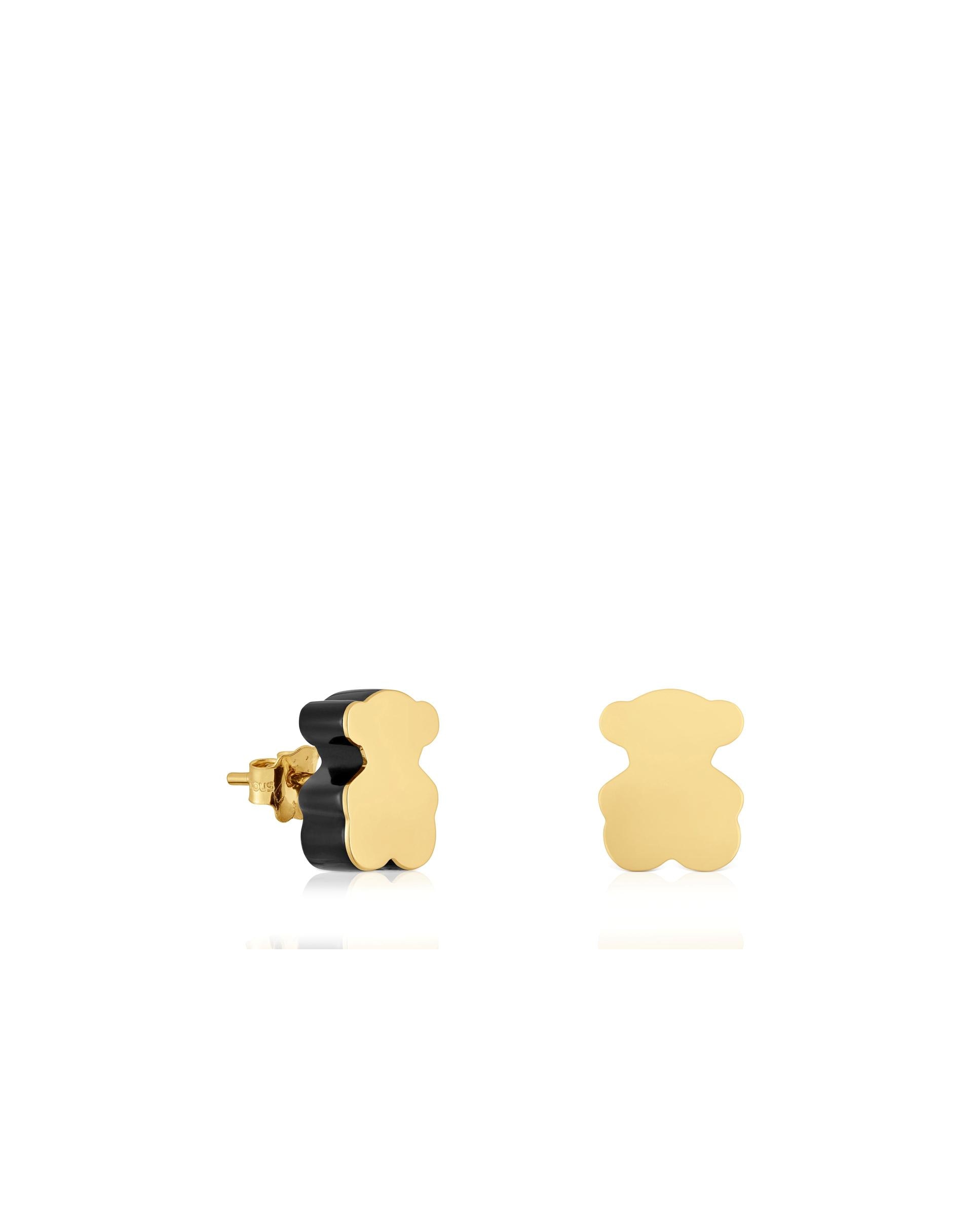 Brincos Tous 1950 Urso de Ouro e Ónix Multicolor-1