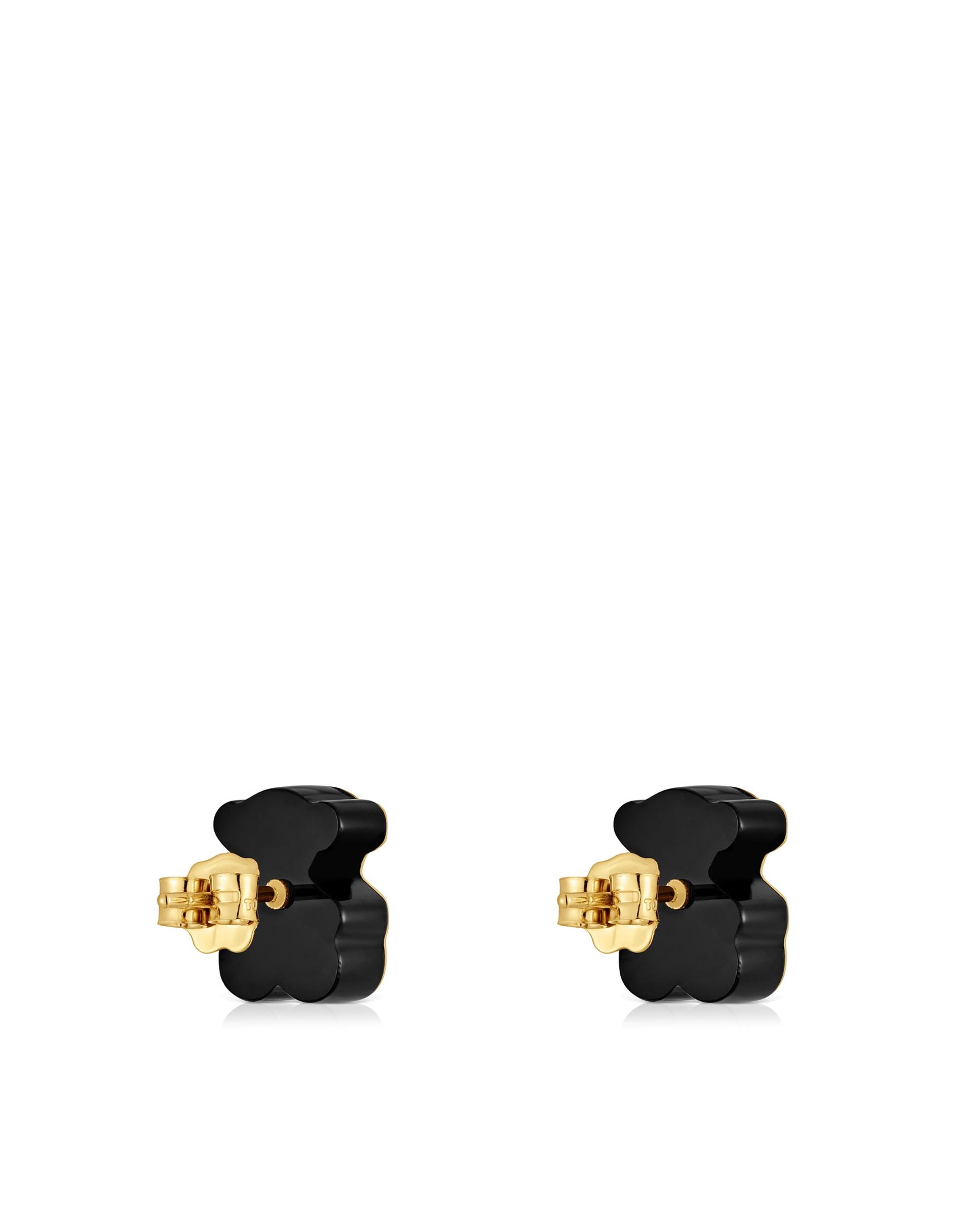 Brincos Tous 1950 Urso de Ouro e Ónix Multicolor-3