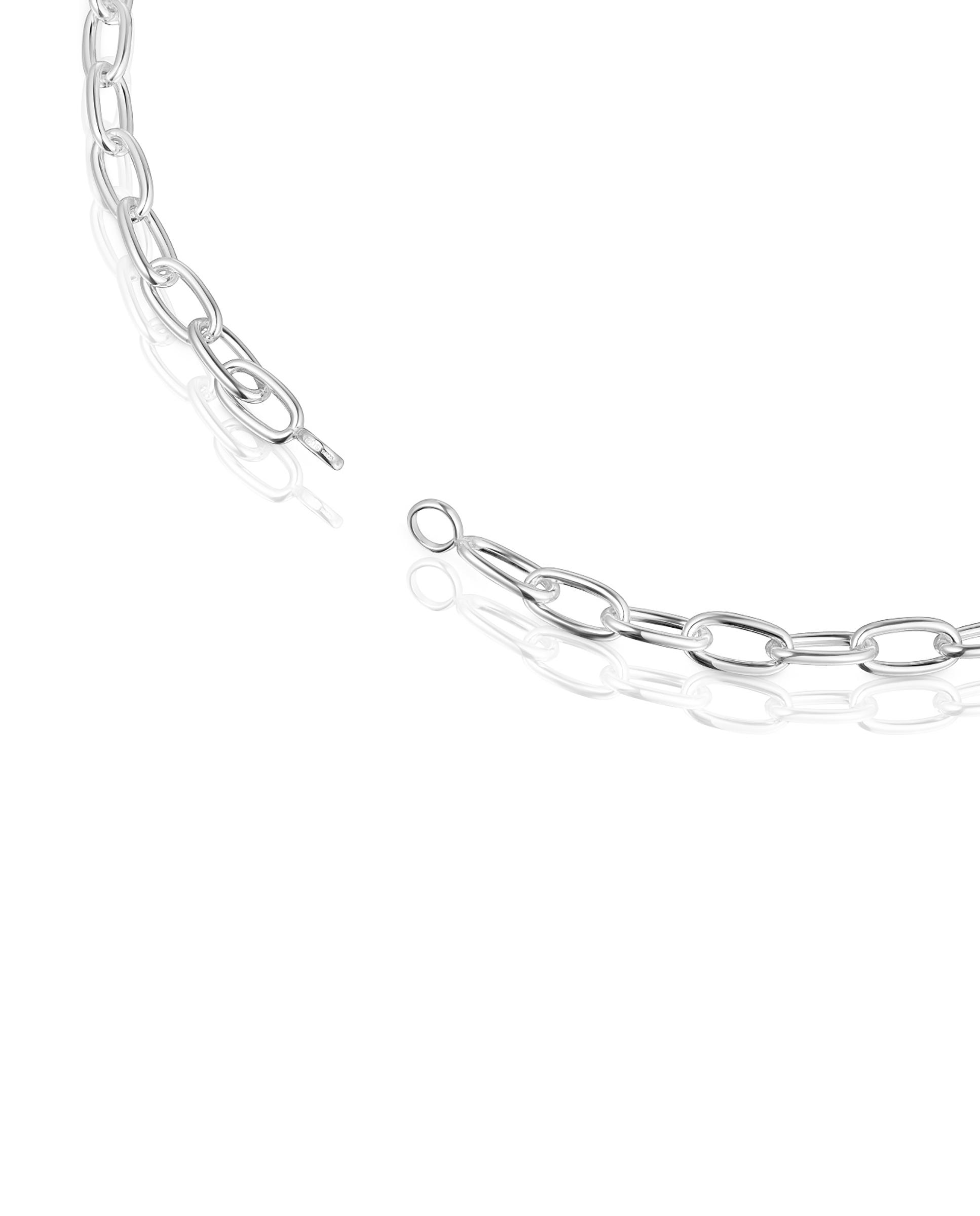 Colar Hold Oval Curto Xl de Prata Prateado-2