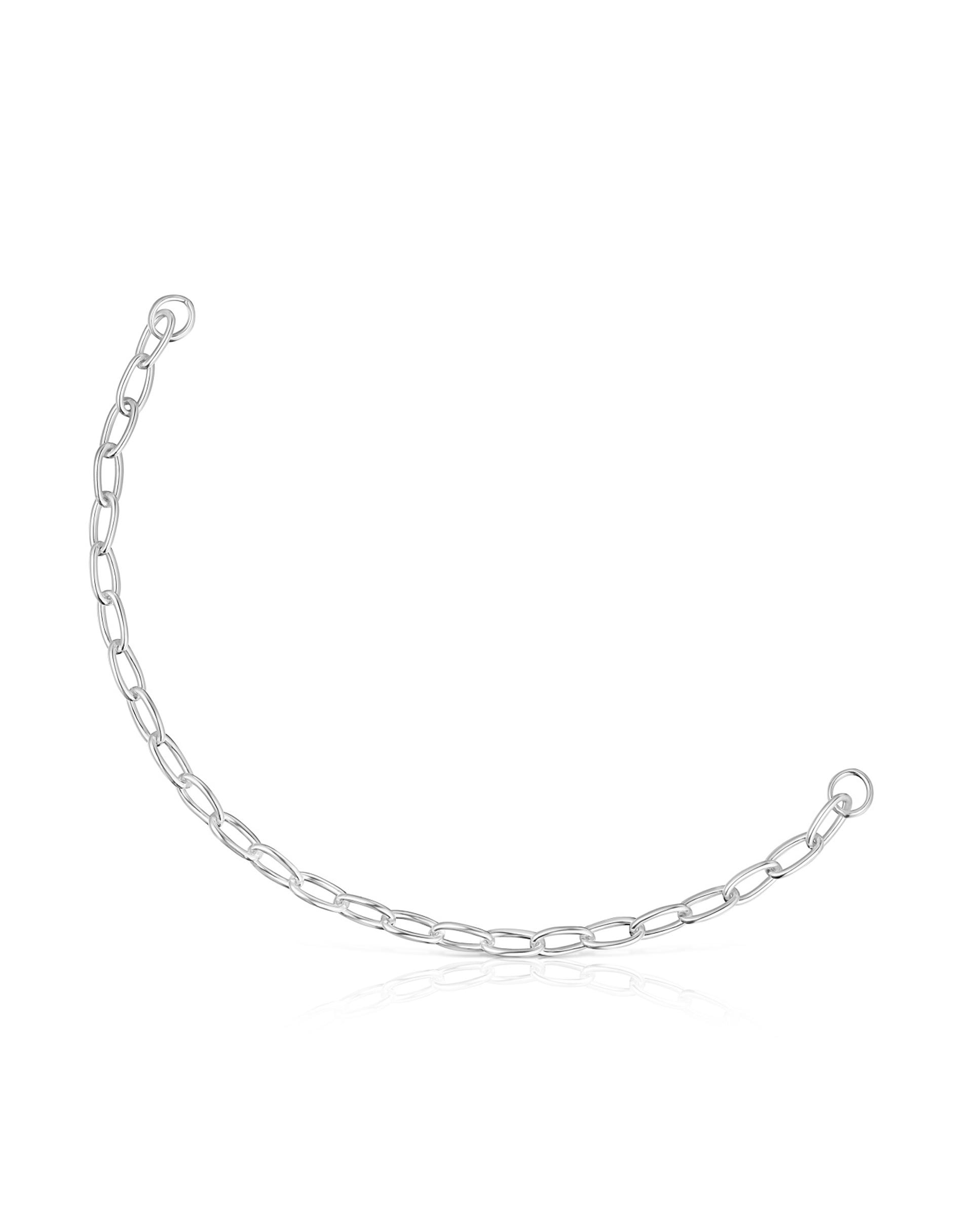 Pulseira de Corrente Hold Oval de Prata Prateado-1
