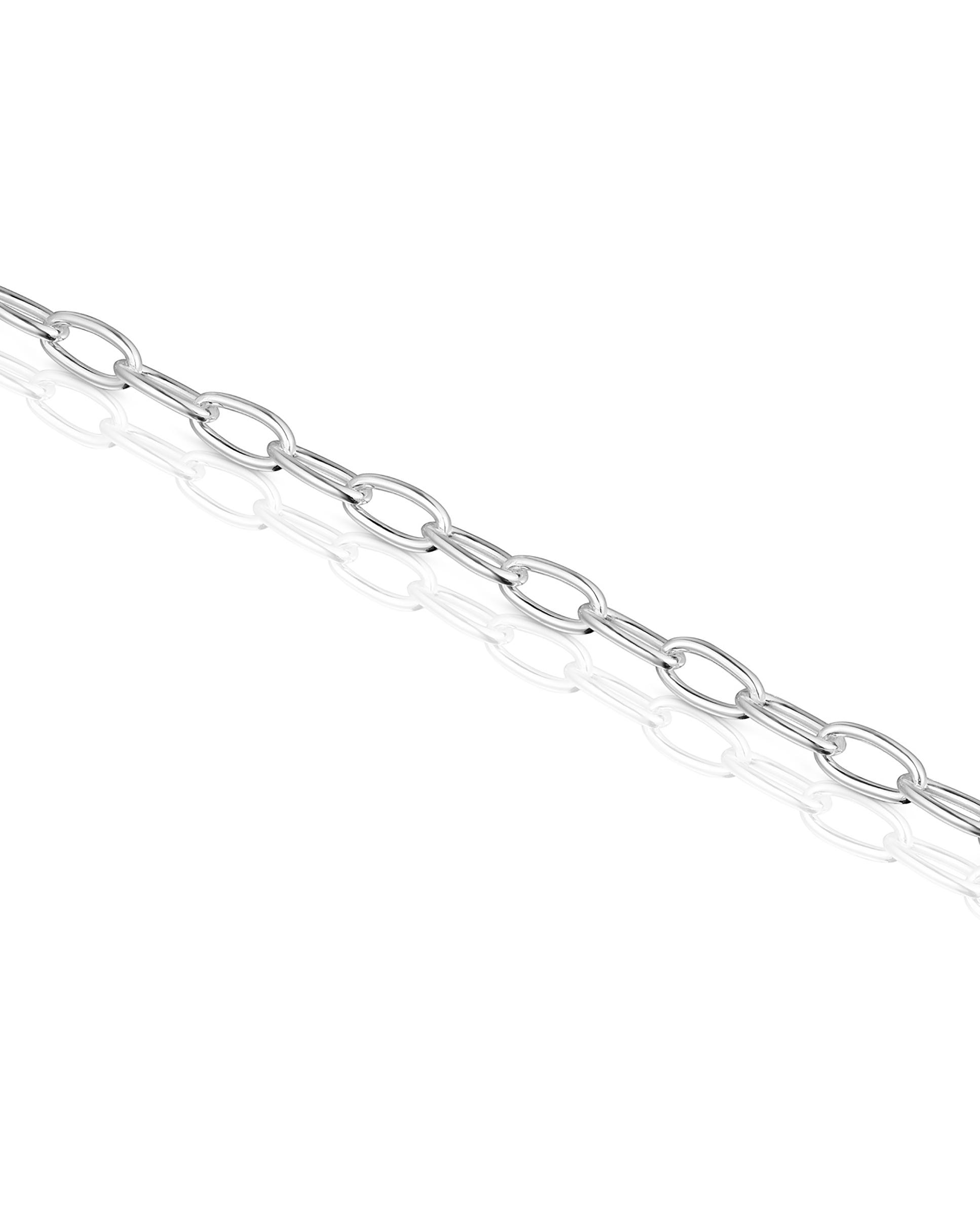Pulseira de Corrente Hold Oval de Prata Prateado-3