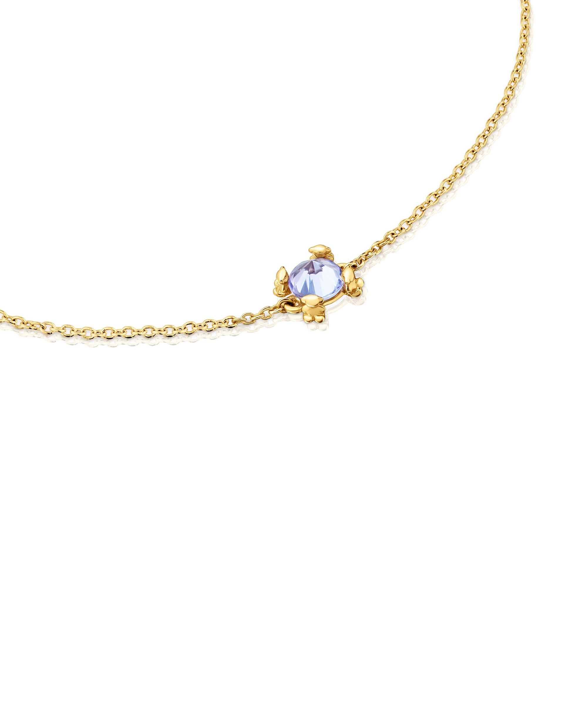 Pulseira de Corrente Color Pills de Ouro e Tanzanite Lilás-3