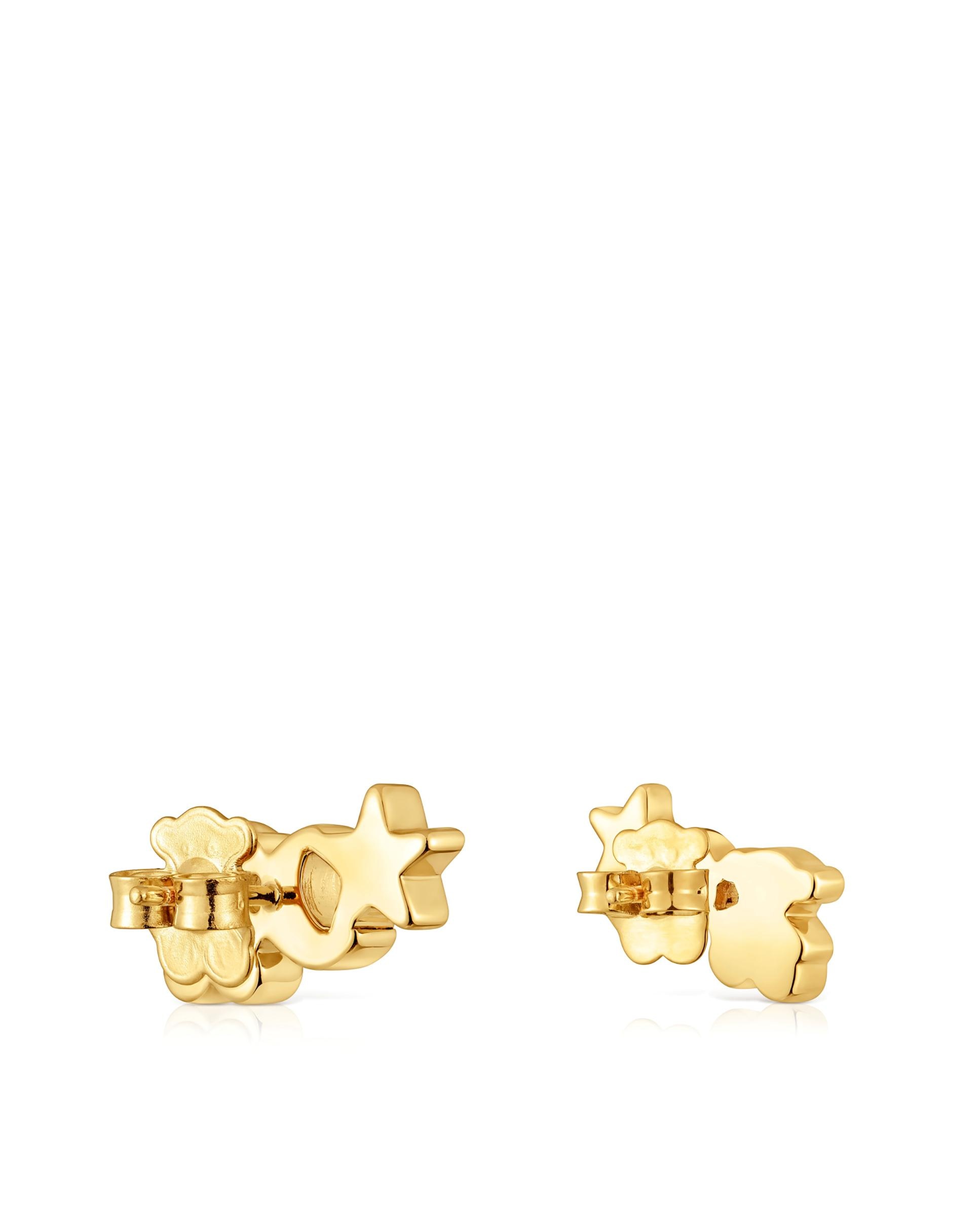 Brincos Trepadores Tous 1950 Trepadores Banhados em Ouro 18 Kt Sobre Prata e Diamantes Branco-3