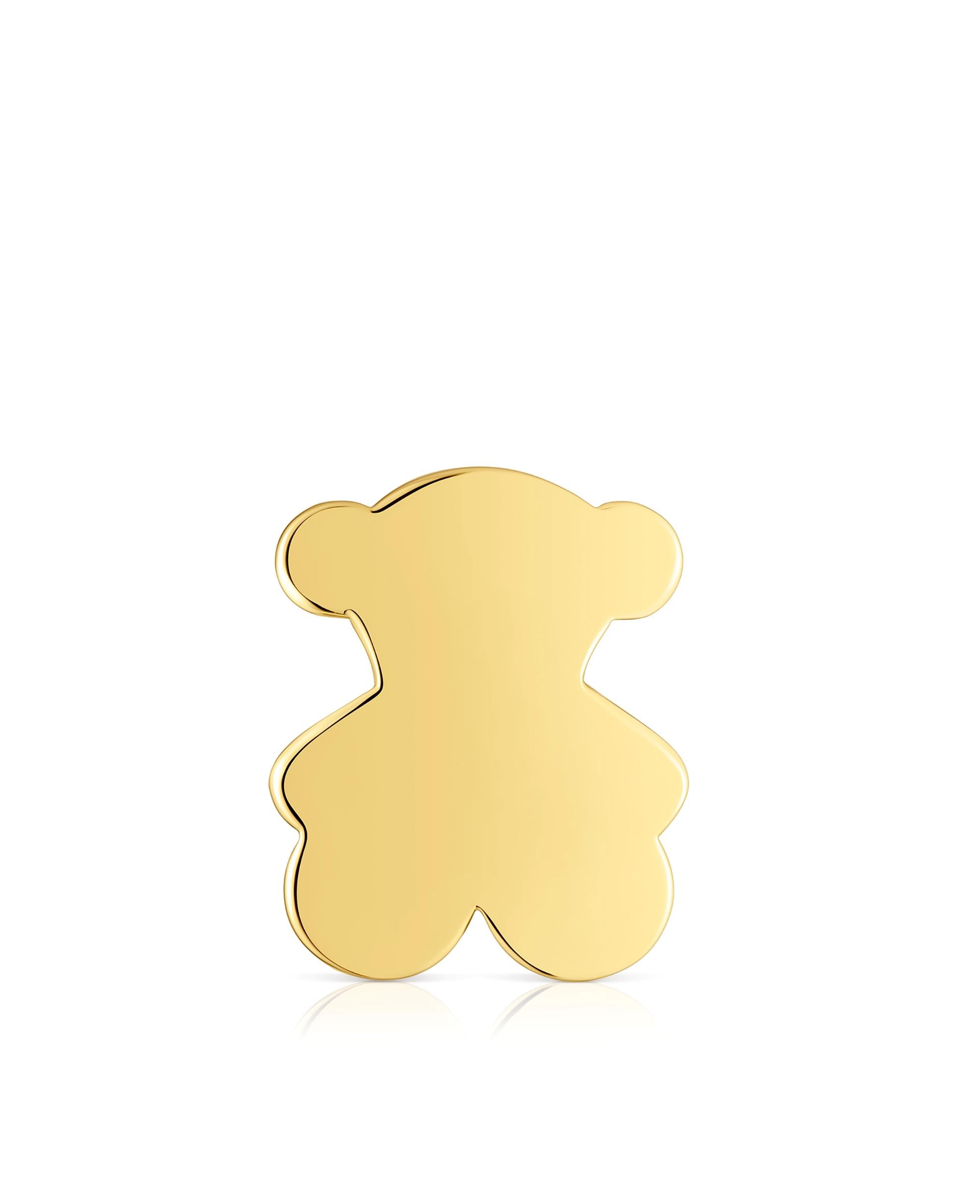 Pendente Tous 1950 de Urso Médio Banhado em Ouro 18 Kt Sobre Prata Dourado-1
