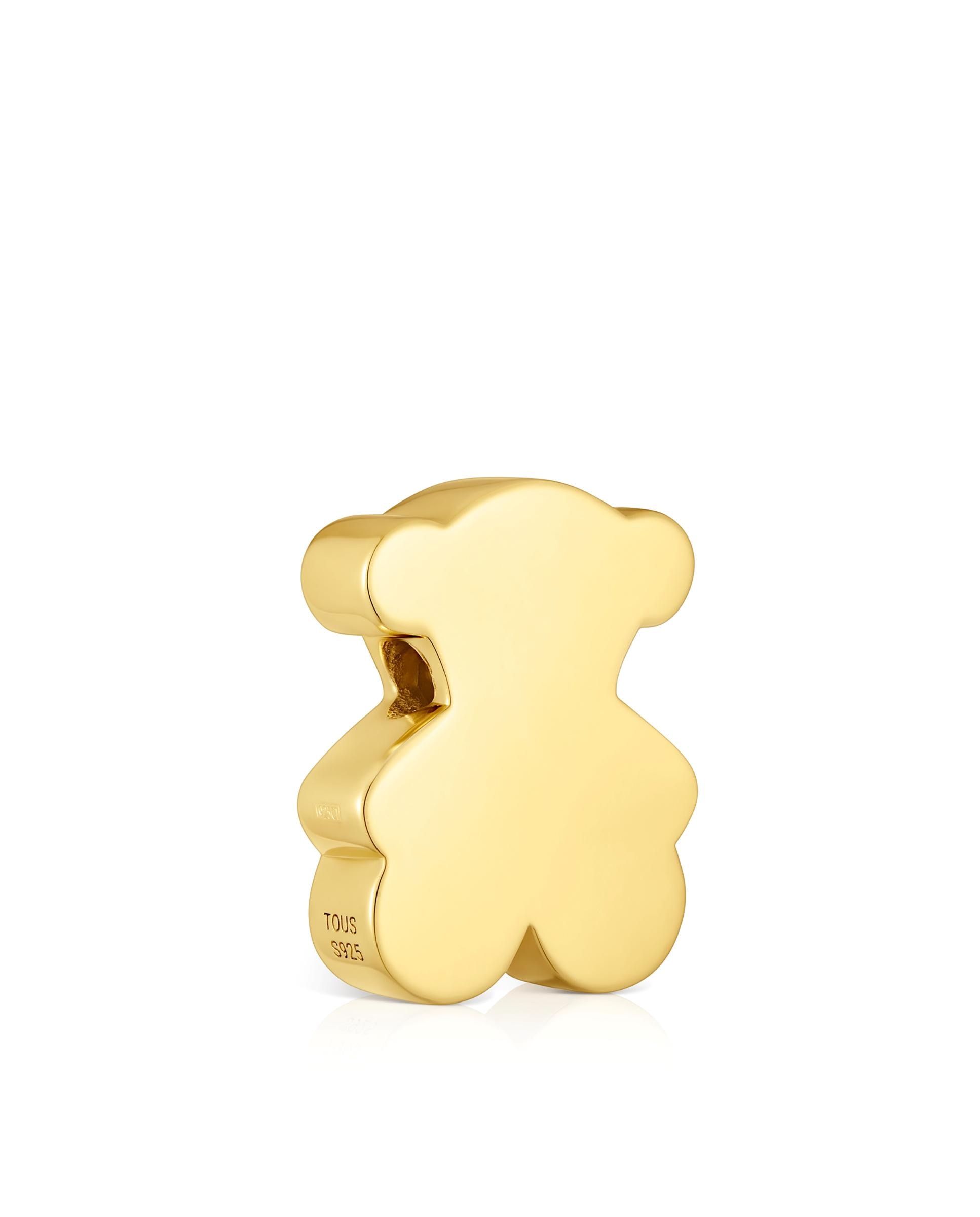 Pendente Tous 1950 de Urso Médio Banhado em Ouro 18 Kt Sobre Prata Dourado-3