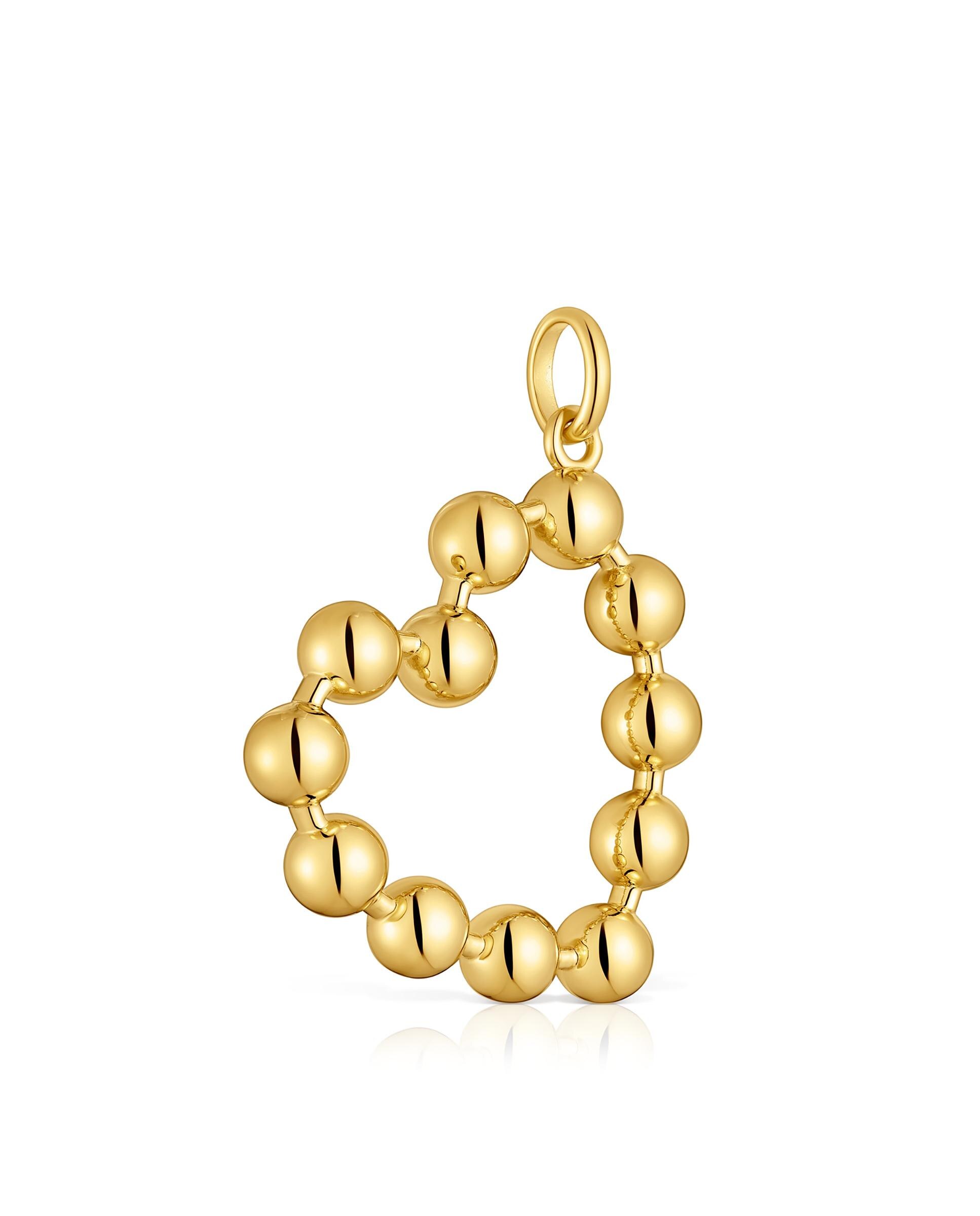 Pendente Sugar Party de Coração Banhado em Ouro 18 Kt Sobre Prata Dourado-2