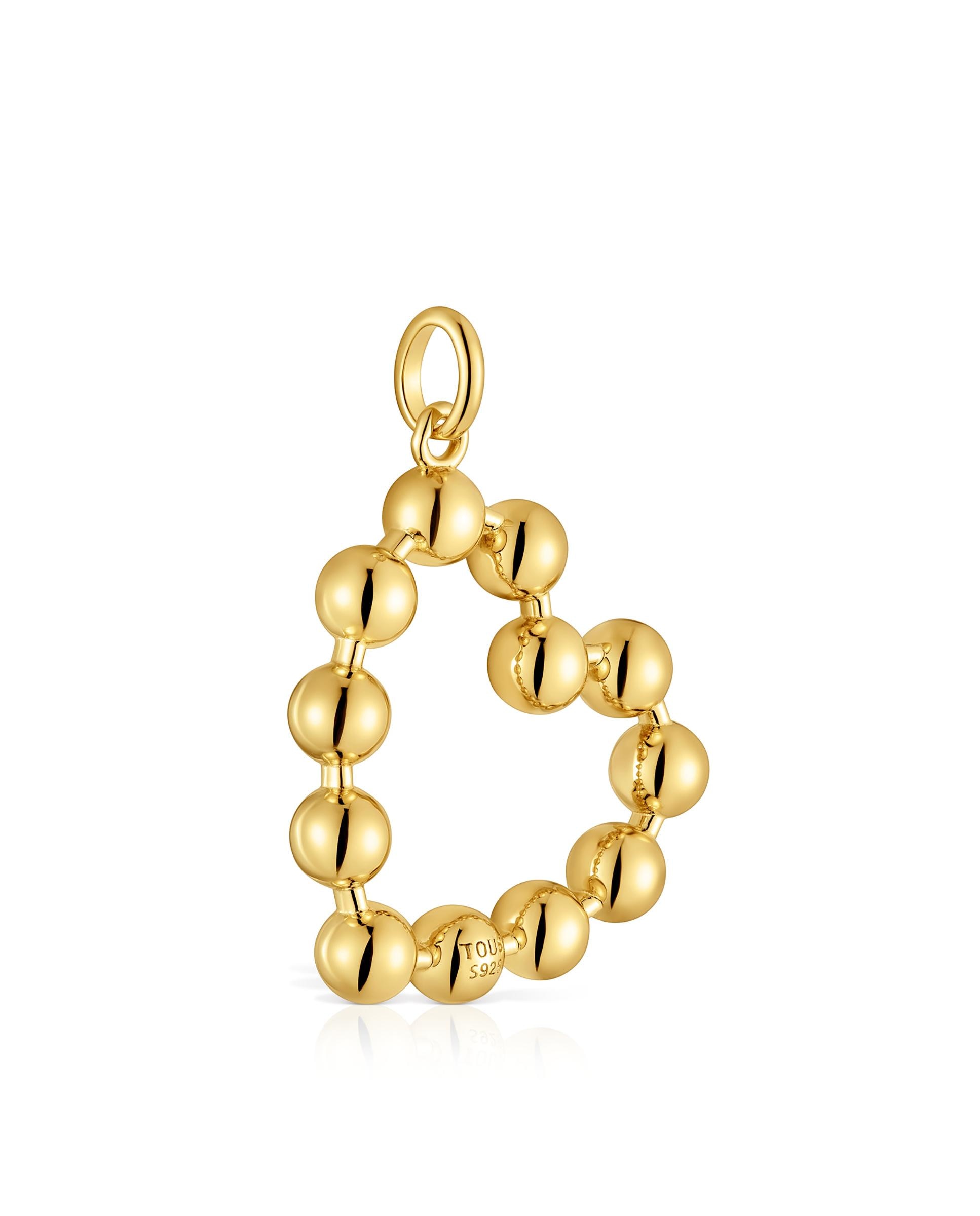 Pendente Sugar Party de Coração Banhado em Ouro 18 Kt Sobre Prata Dourado-3