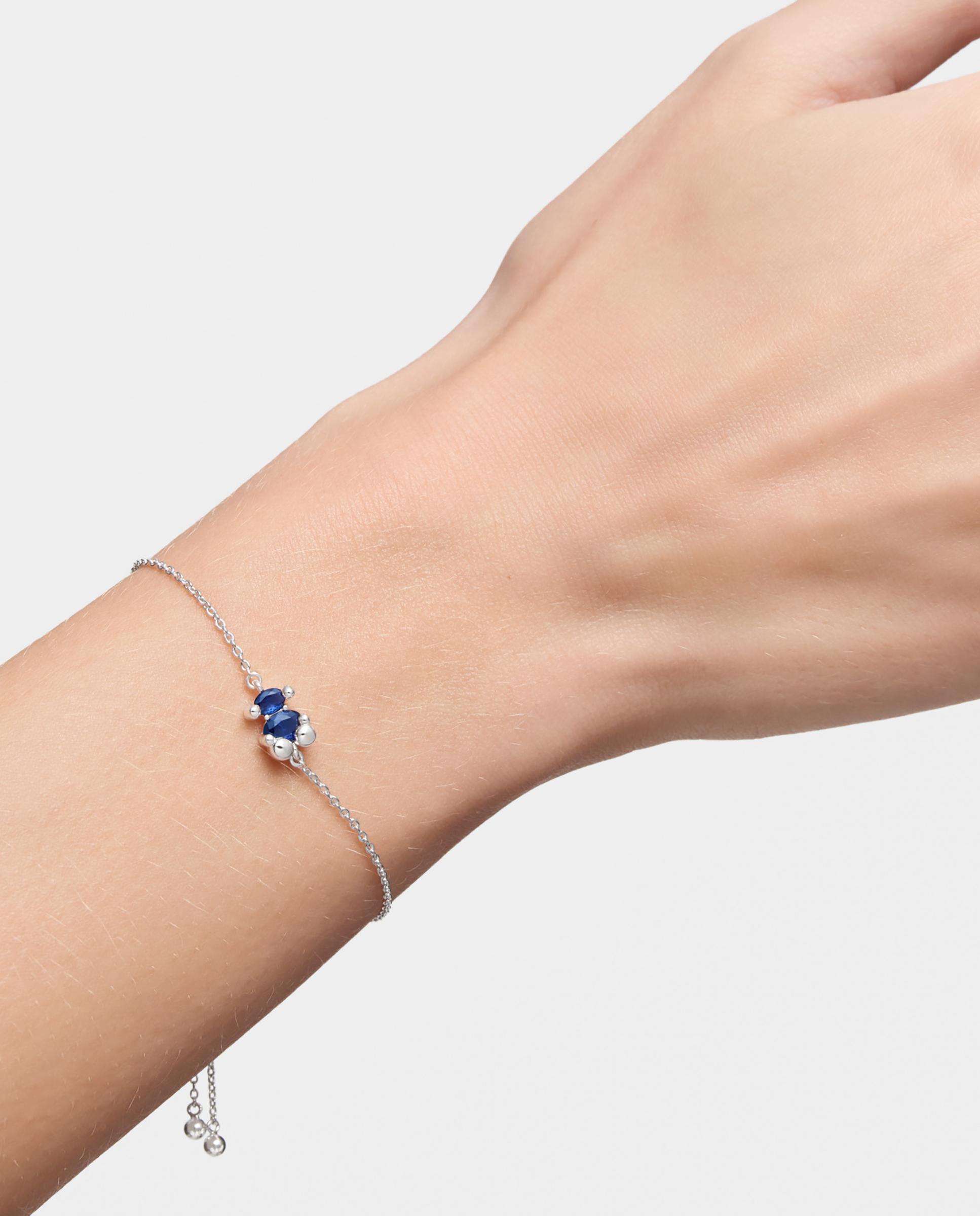 Imagen 5 de Pulsera color bear lgg con oso de plata y zafiro creado en laboratorio - Tous - Azul Azul