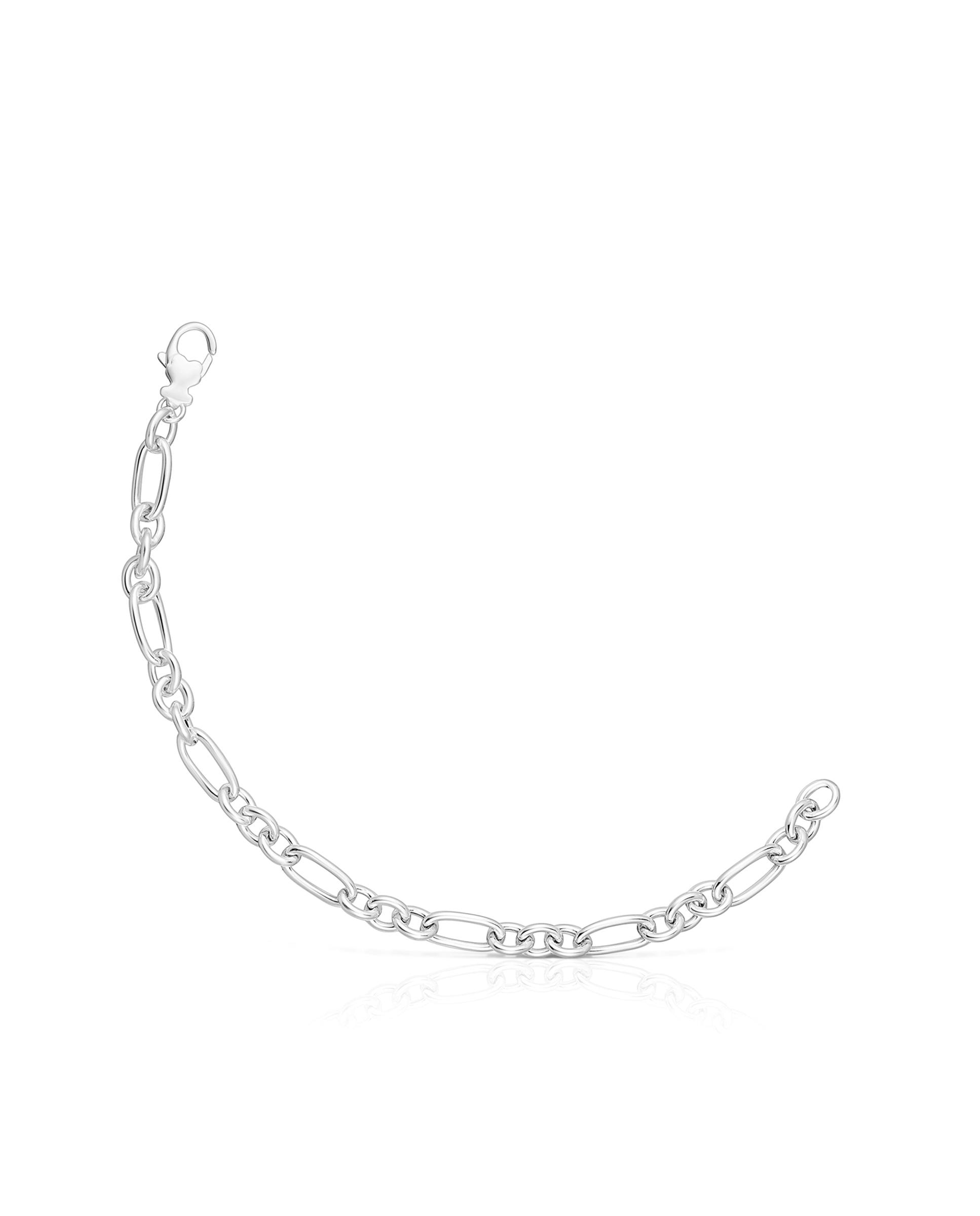 Pulseira de Corrente Sweet Dolls com Argolas de Prata Prateado-1