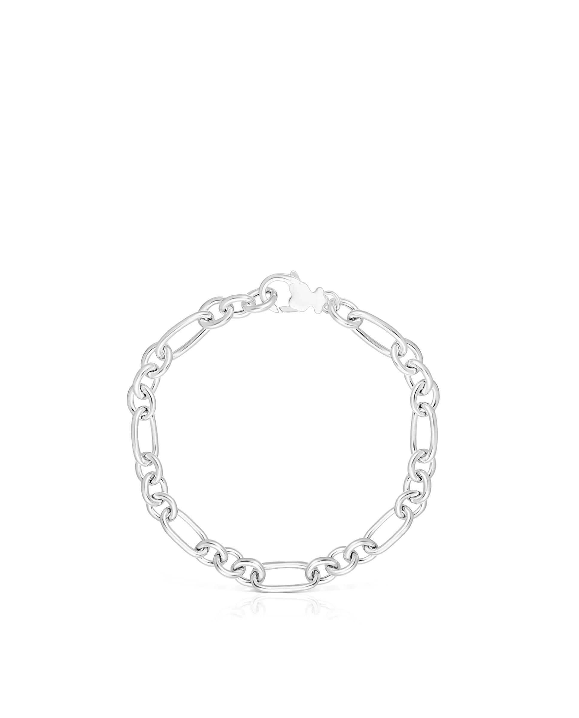 Pulseira de Corrente Sweet Dolls com Argolas de Prata Prateado-2