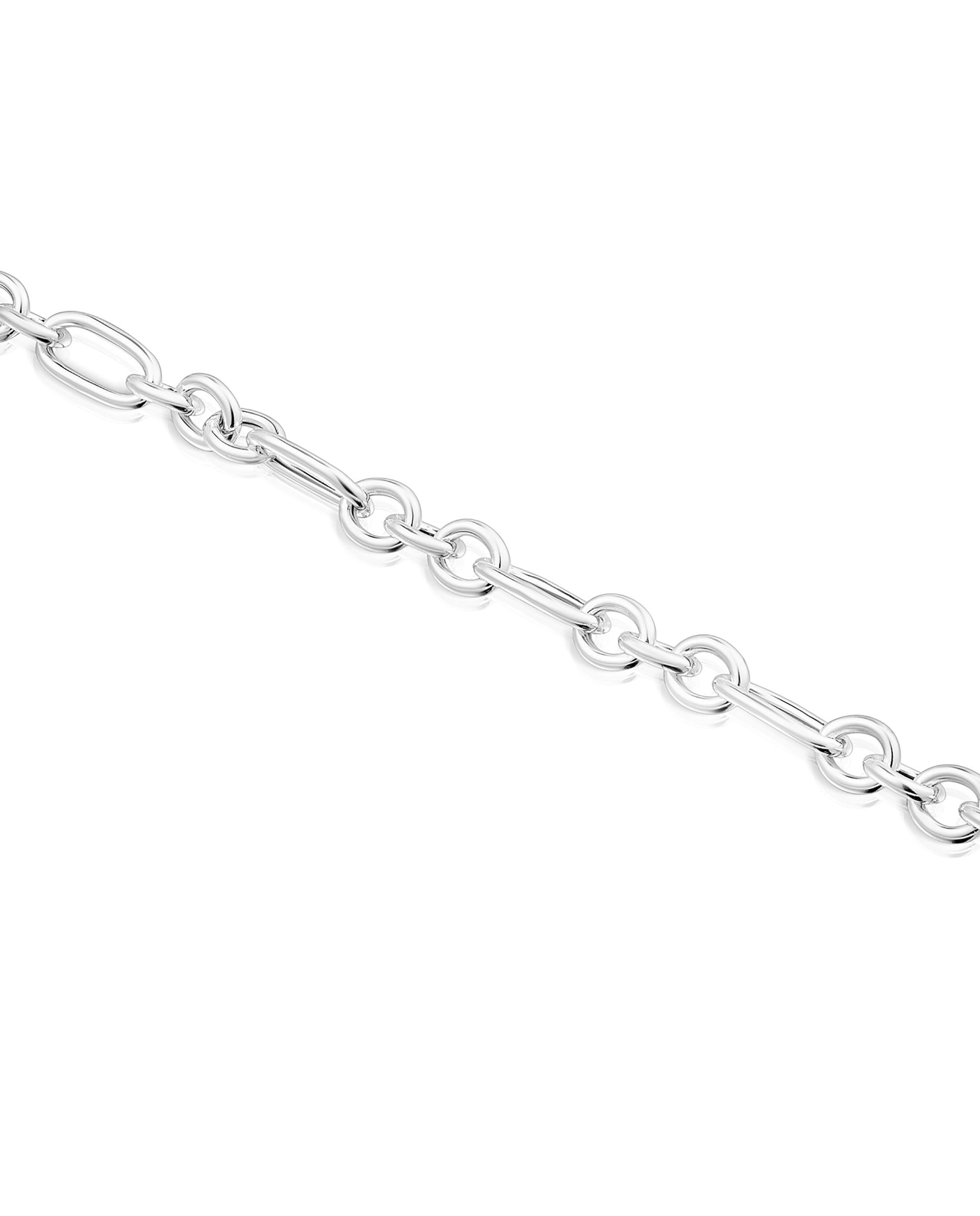 Pulseira de Corrente Sweet Dolls com Argolas de Prata Prateado-3