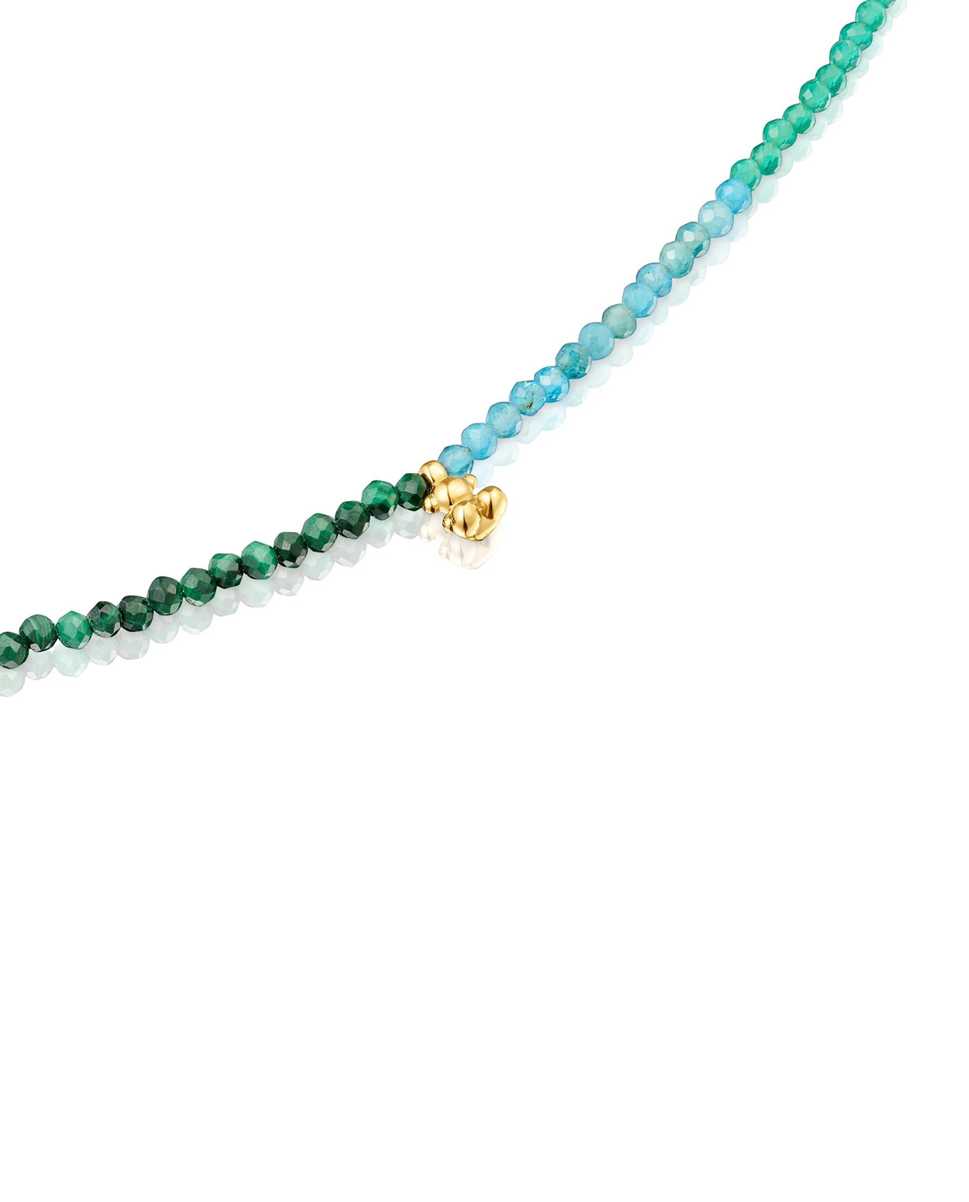 Colar Bold Bear Curto Banhado a Ouro 18 Kt Sobre Prata e Turmalinas Multicolor-2