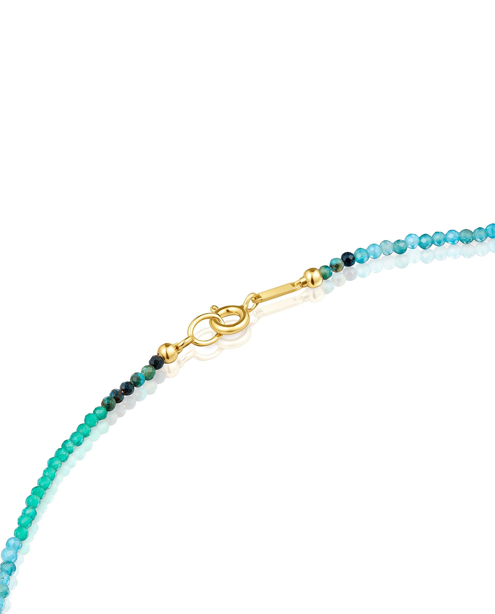 Colar Bold Bear Curto Banhado a Ouro 18 Kt Sobre Prata e Turmalinas Multicolor-3