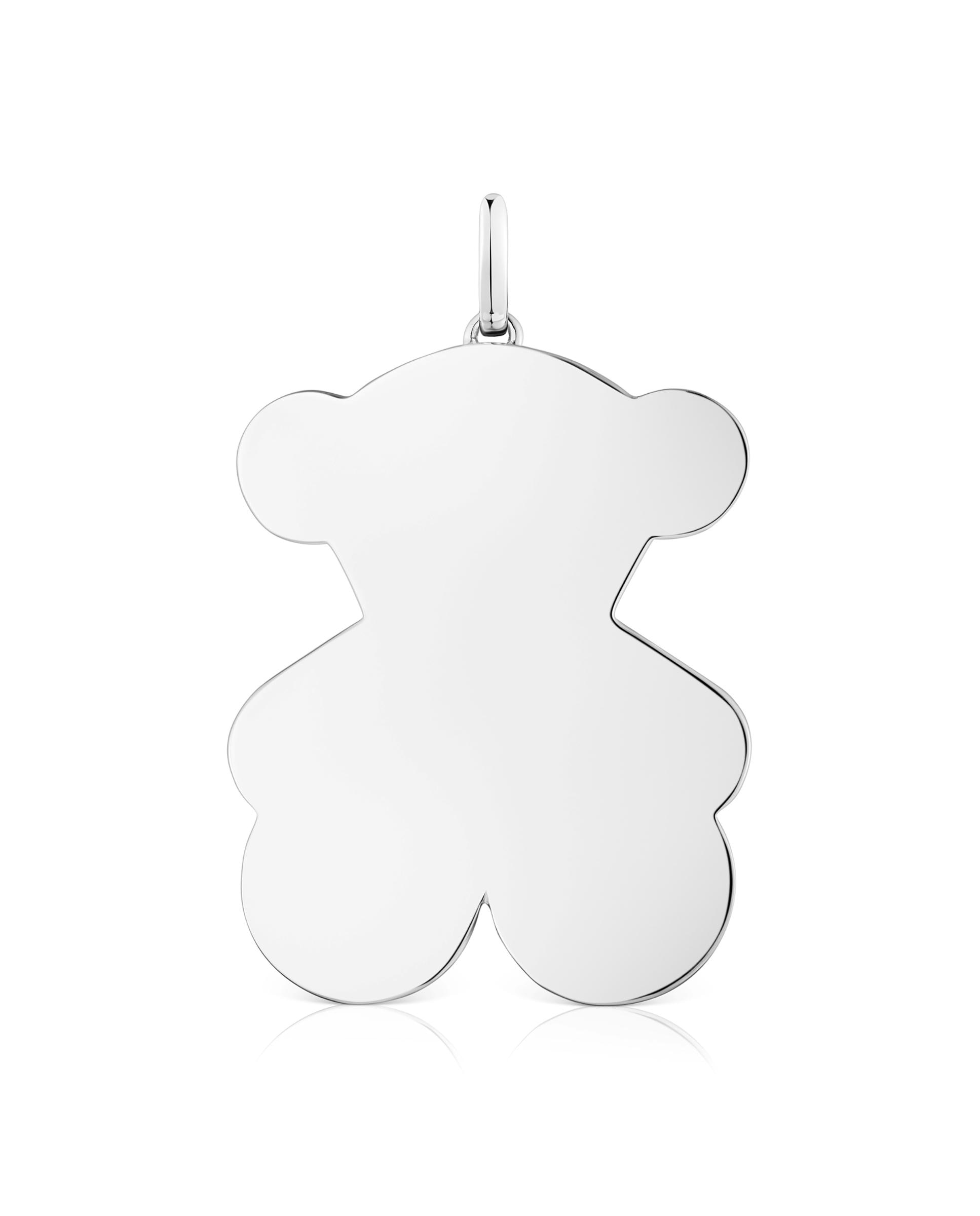 Pendente Sweet Dolls Grande com Urso de Prata Prateado-1