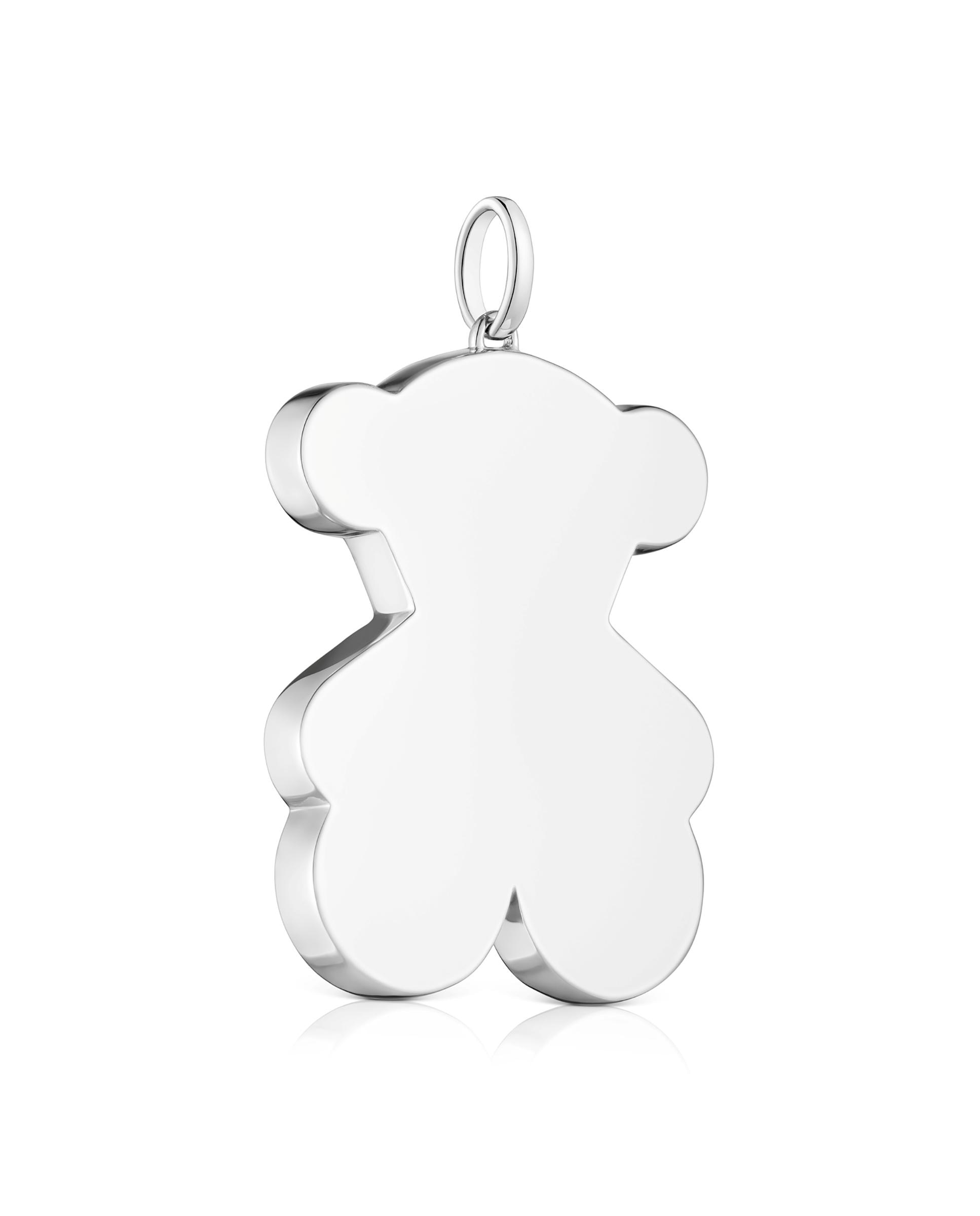 Pendente Sweet Dolls Grande com Urso de Prata Prateado-2