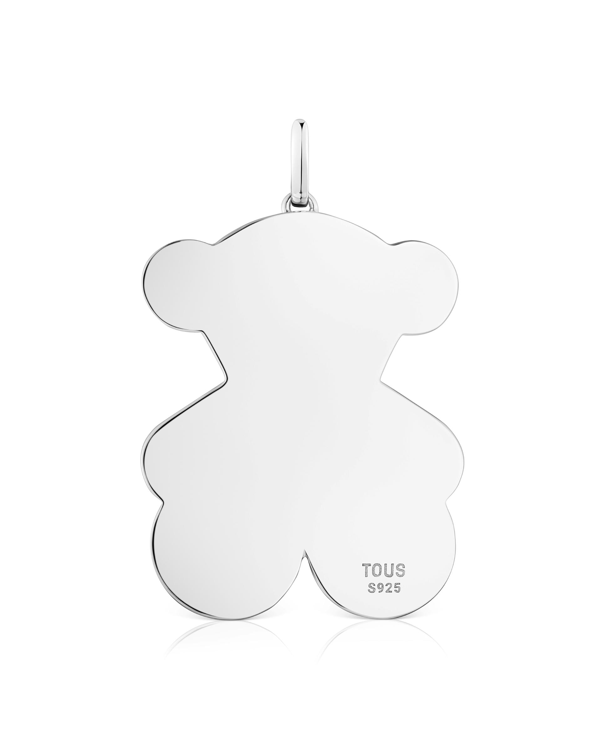 Pendente Sweet Dolls Grande com Urso de Prata Prateado-4