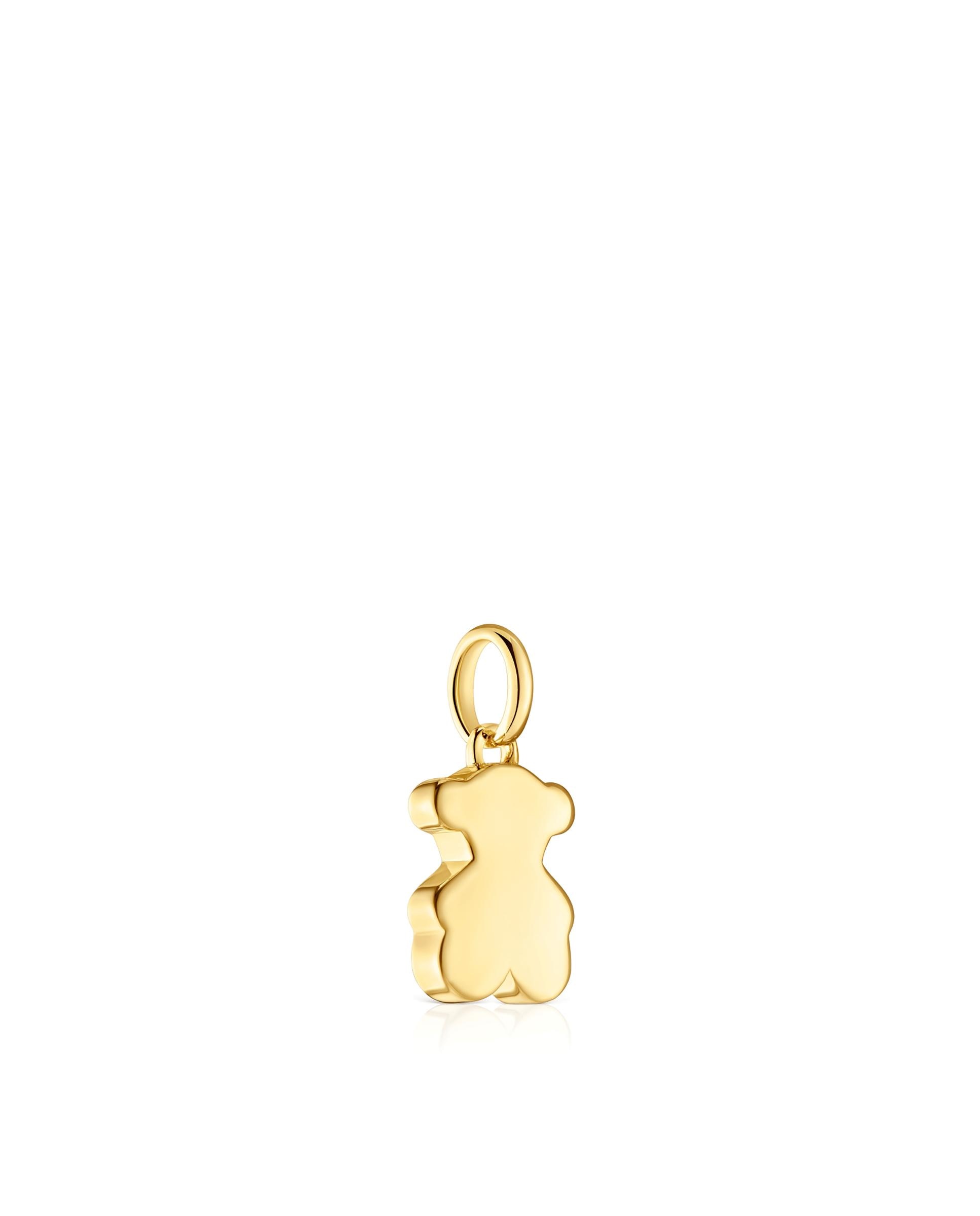 Pendente Sweet Dolls Pequeno com Urso Banhado em Ouro 18 Kt Sobre Prata Dourado-2