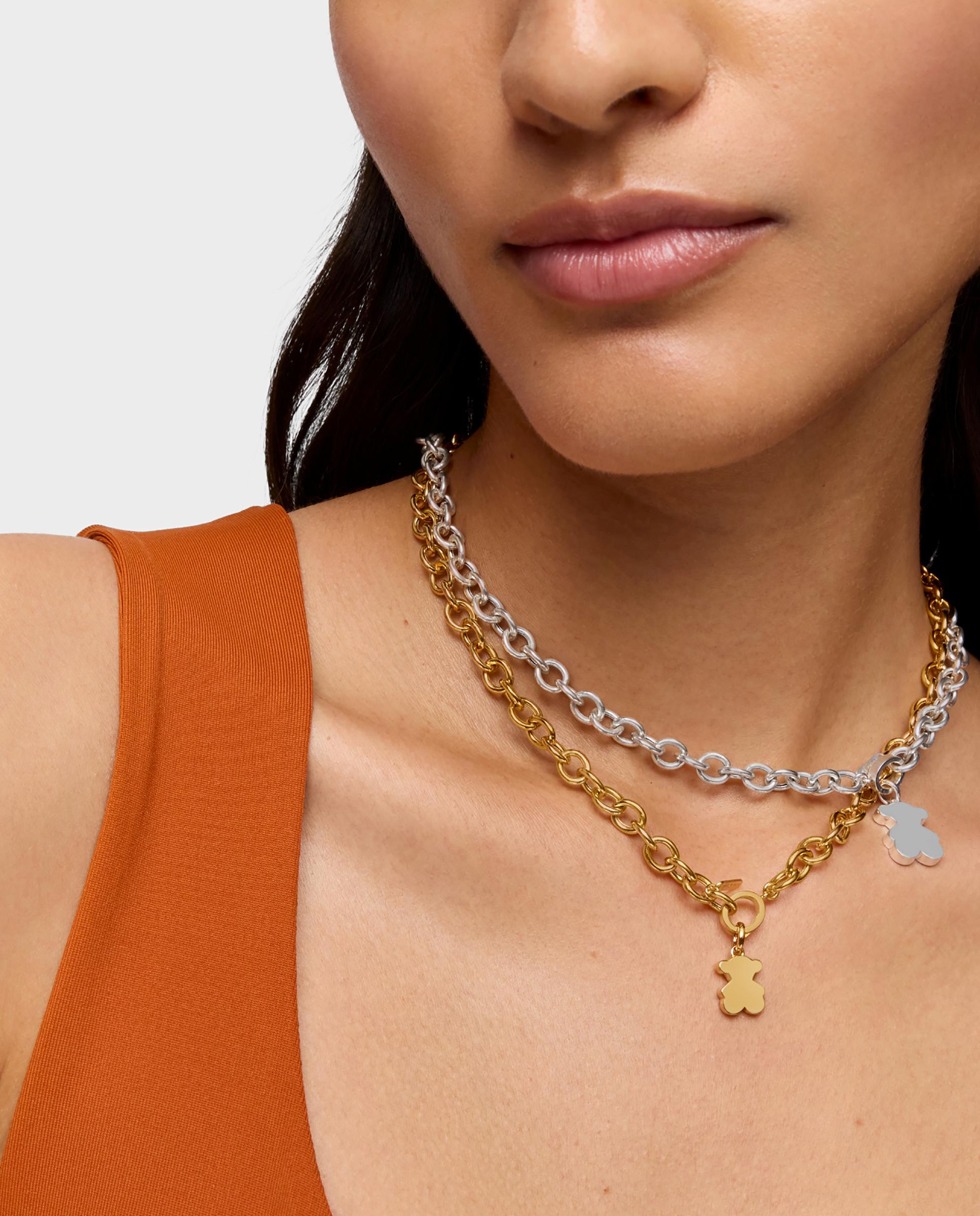 Pendente Sweet Dolls Pequeno com Urso Banhado em Ouro 18 Kt Sobre Prata Dourado-5