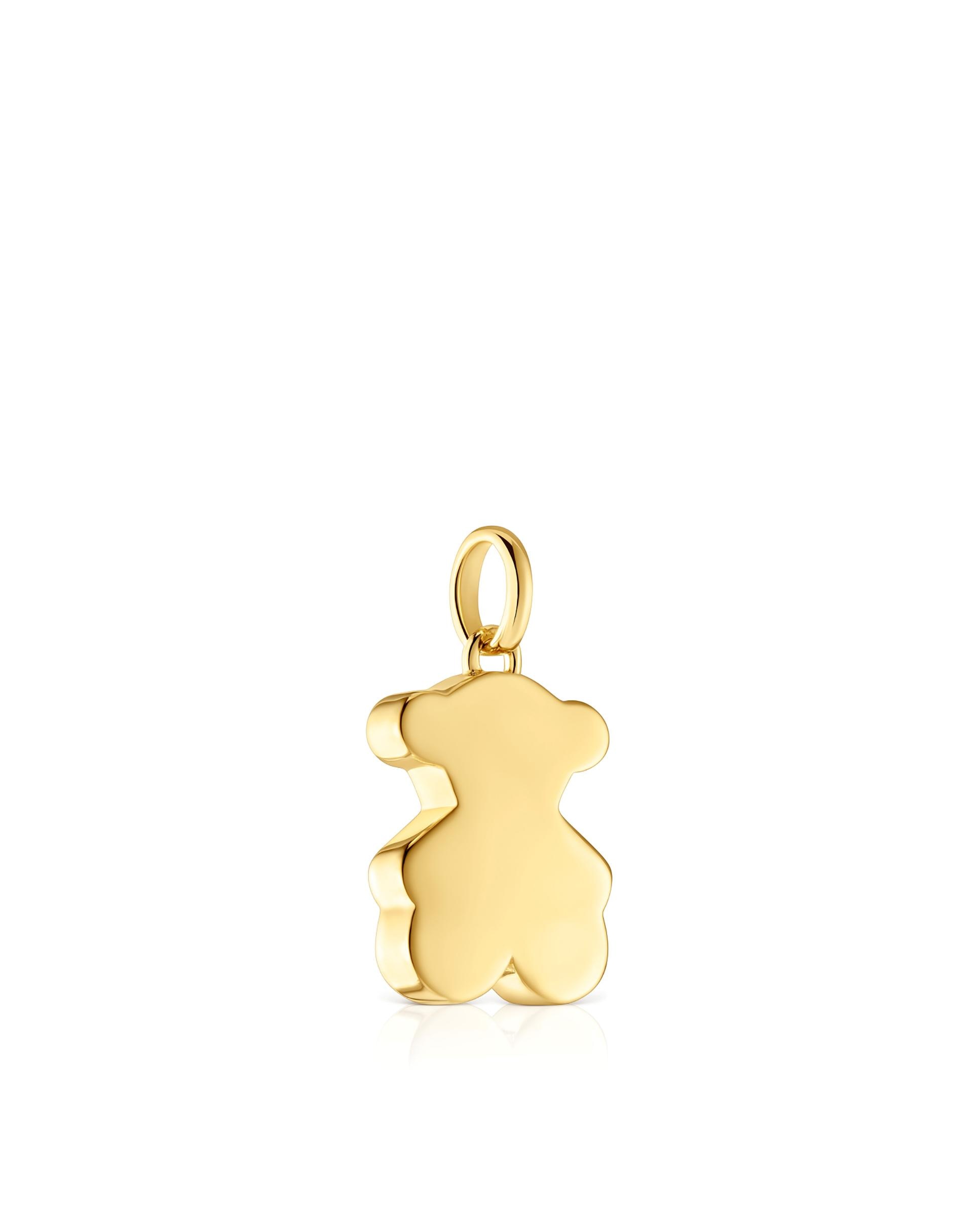 Pendente Sweet Dolls Pequeno com Urso Banhado em Ouro 18 Kt Sobre Prata Dourado-2