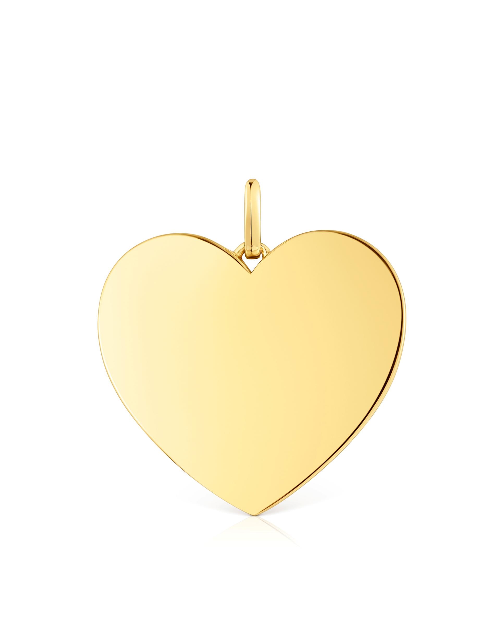 Pendente Sweet Dolls Médio com Coração Banhado em Ouro 18 Kt Sobre Prata Dourado-1